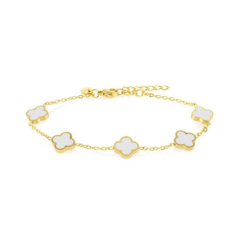 MERETE Armbånd Gullfarget Stål Hvit