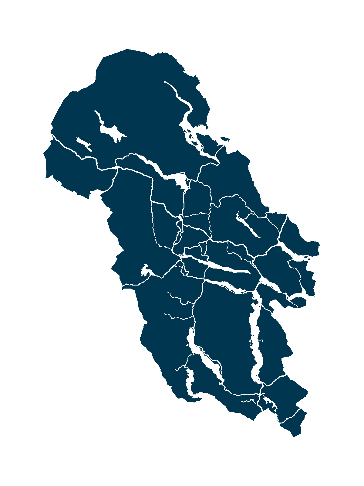 Kart over Vest-Telemark