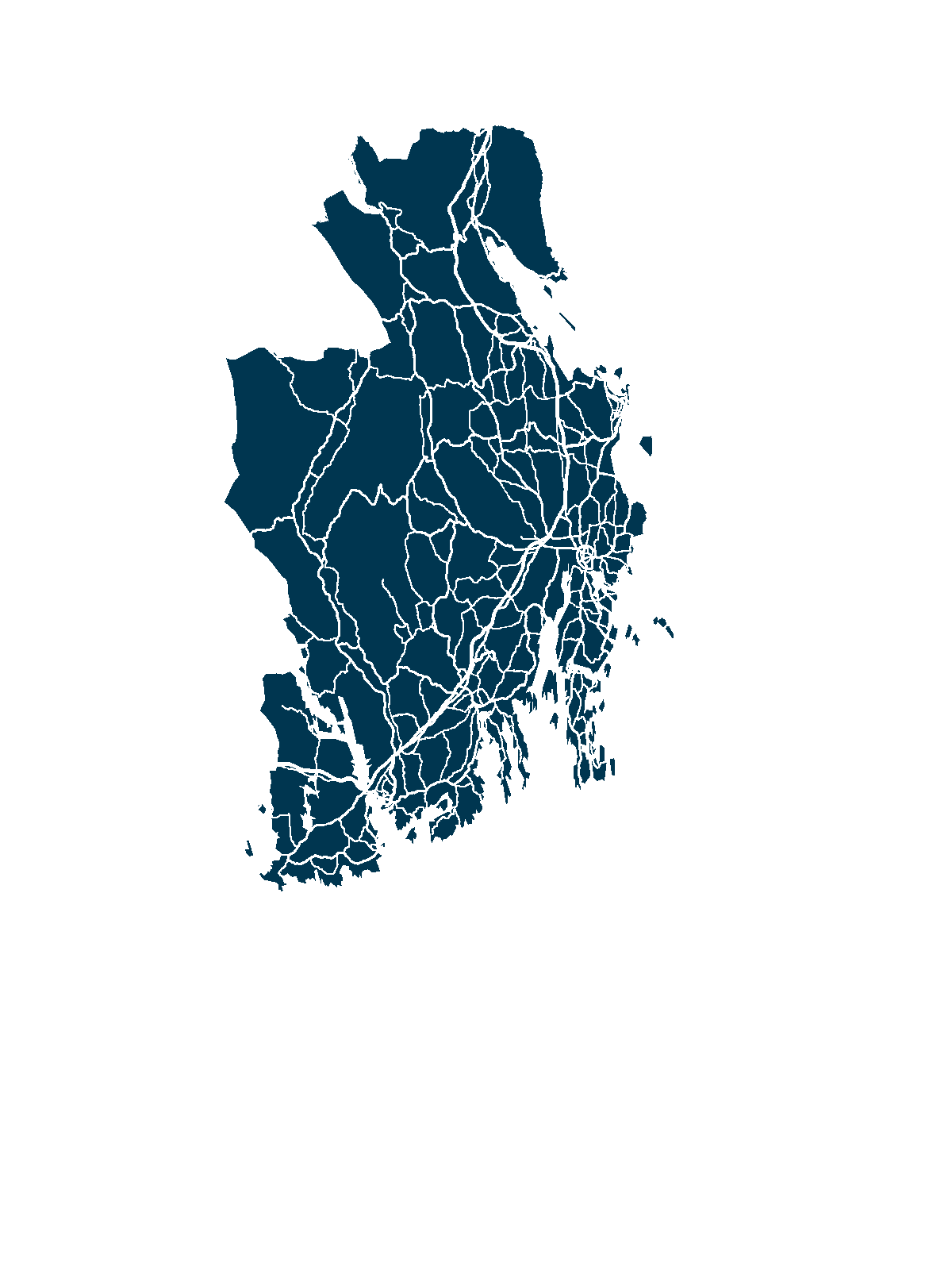 Kart over Vestfold