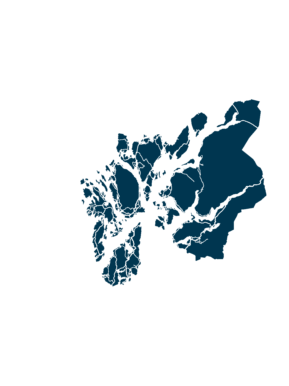 Kart over Sunnhordland
