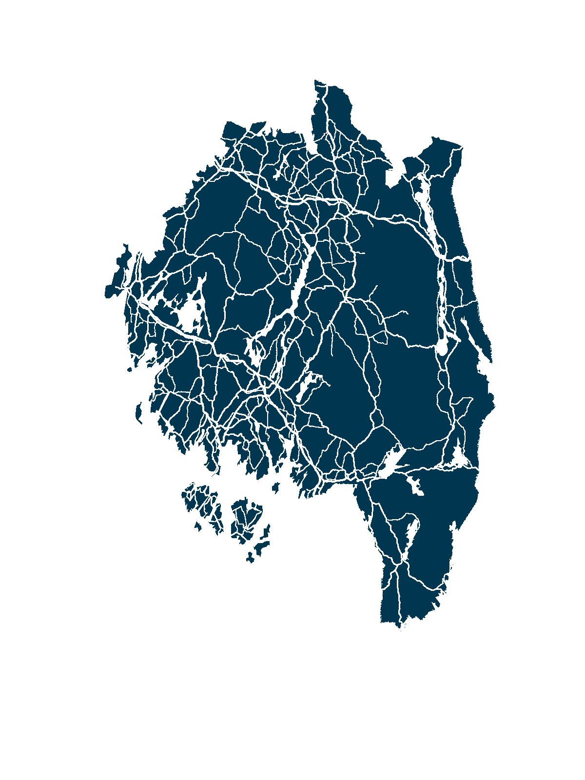 Kart over Østfold