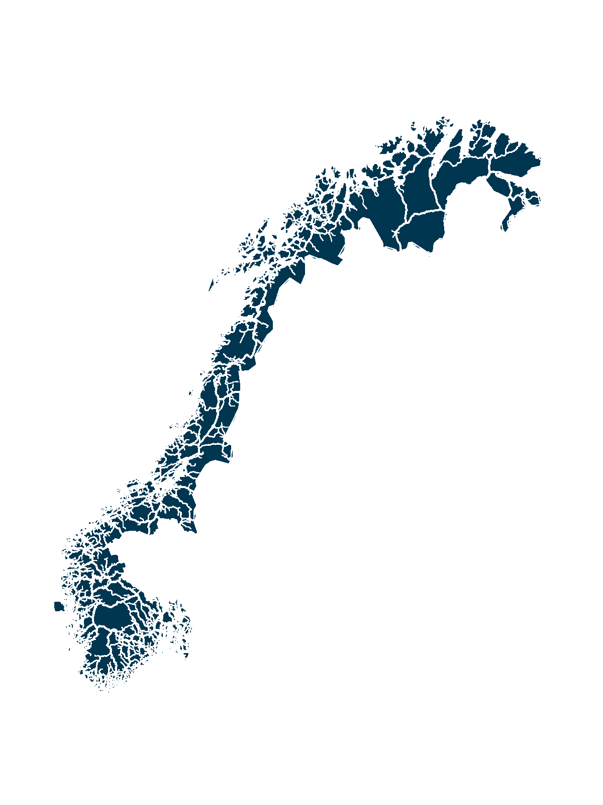 Kart over norskekysten