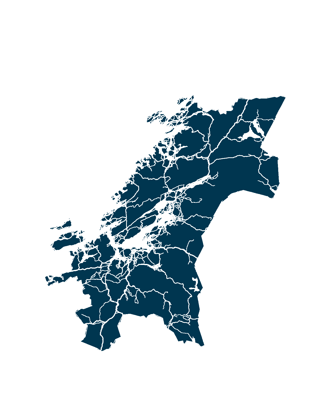 Kart over Trønderbunad