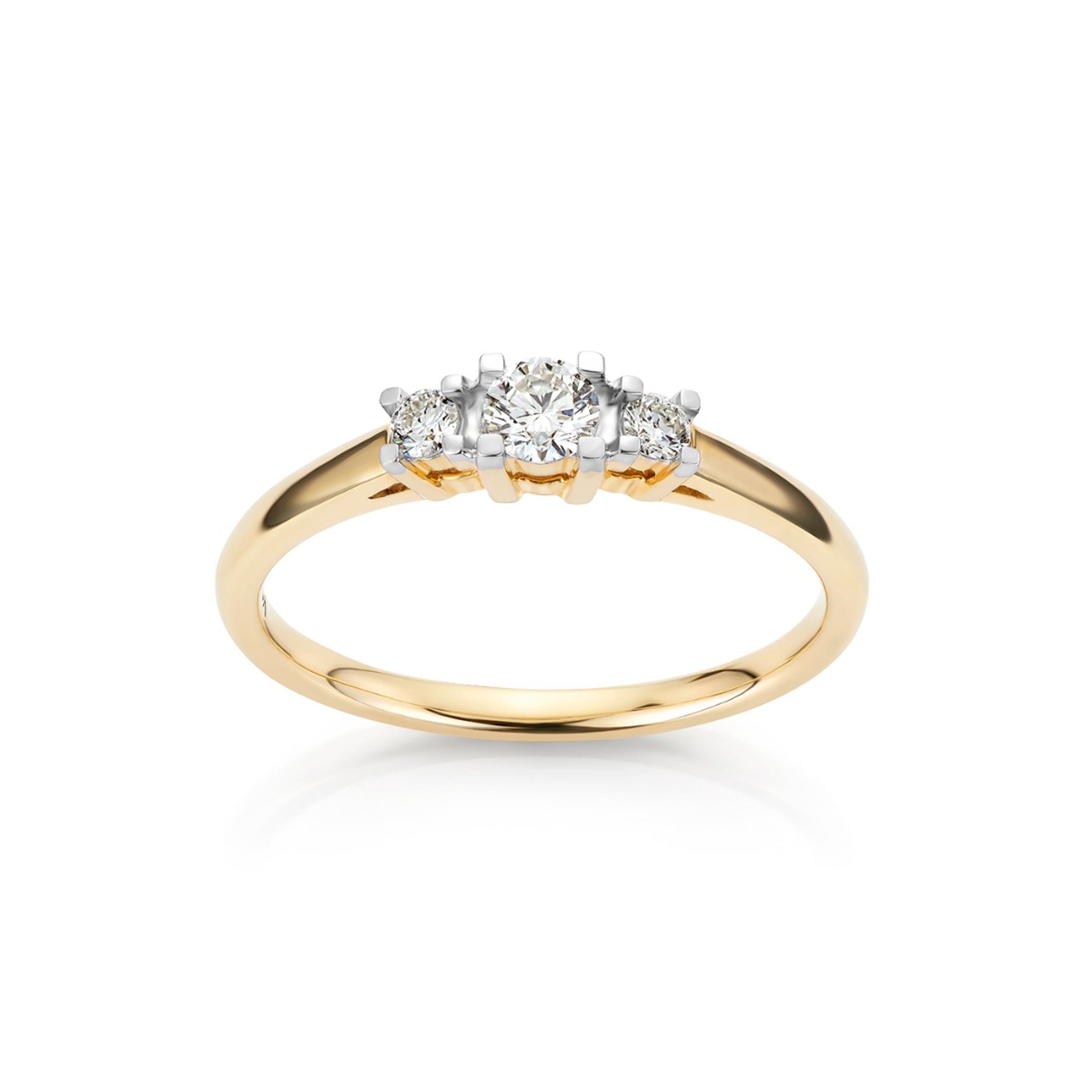 Diamantring i 585 gult gull 0,25 ct