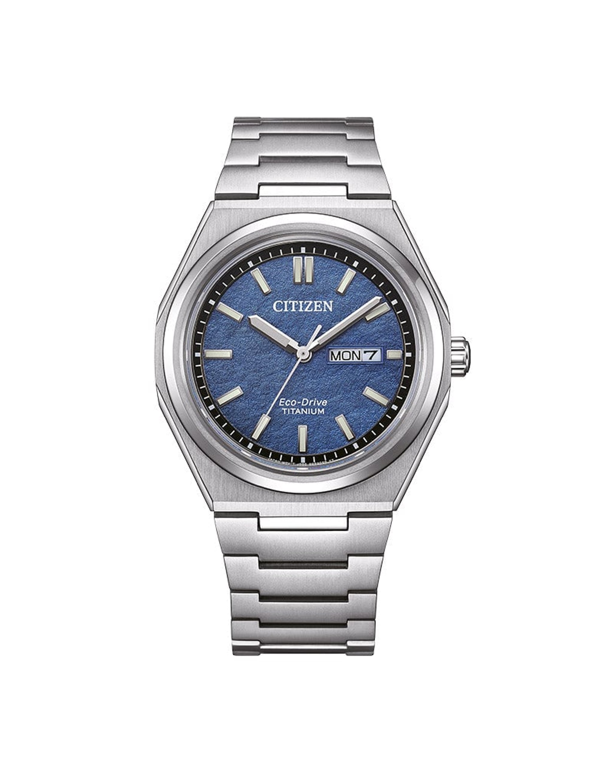 Citizen Supertitan Eco-Drive herreklokke i titan med blå skive (39,5mm)