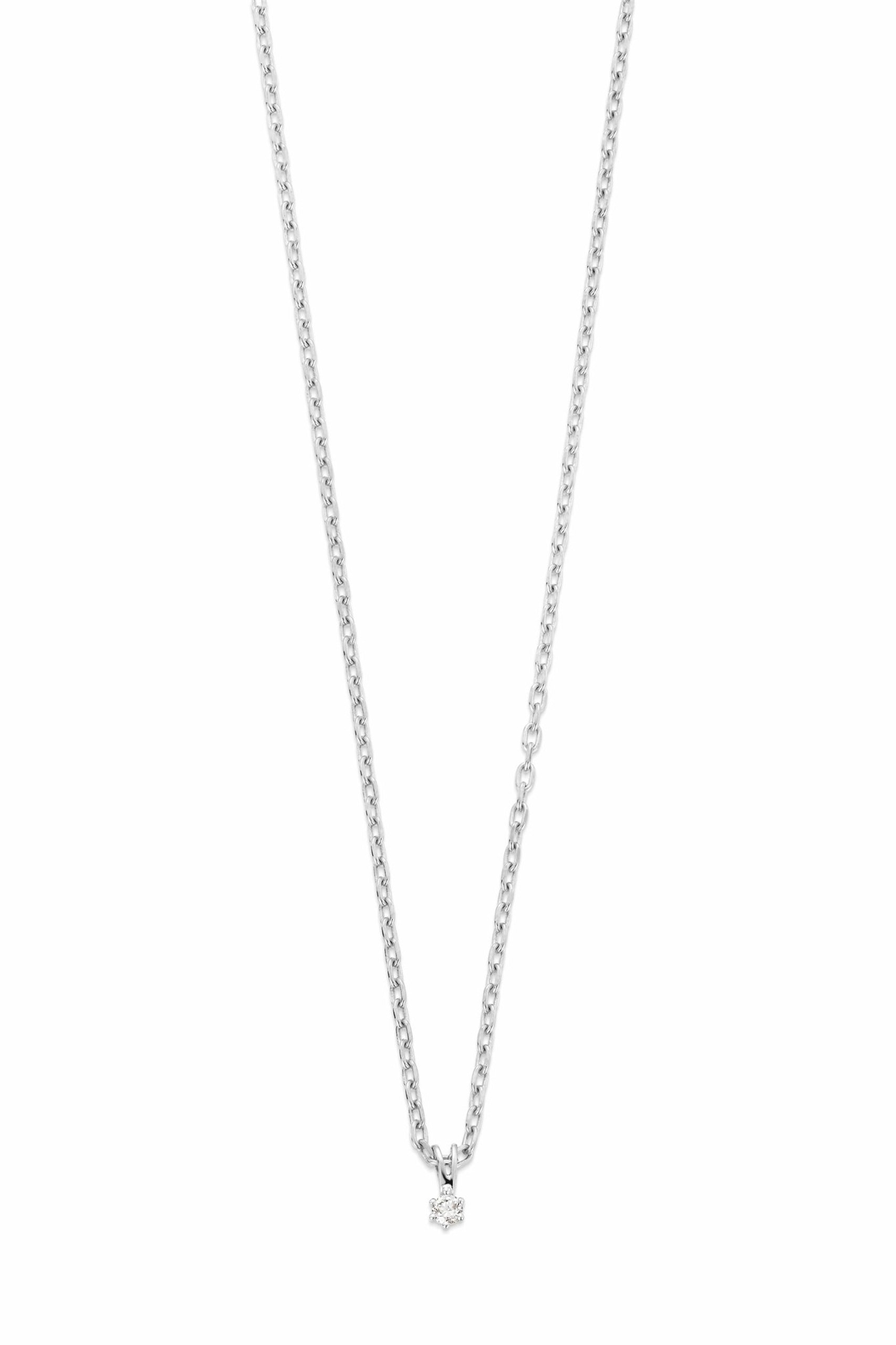 Aurora diamantsmykke i 585 hvitt gull 0,03 ct