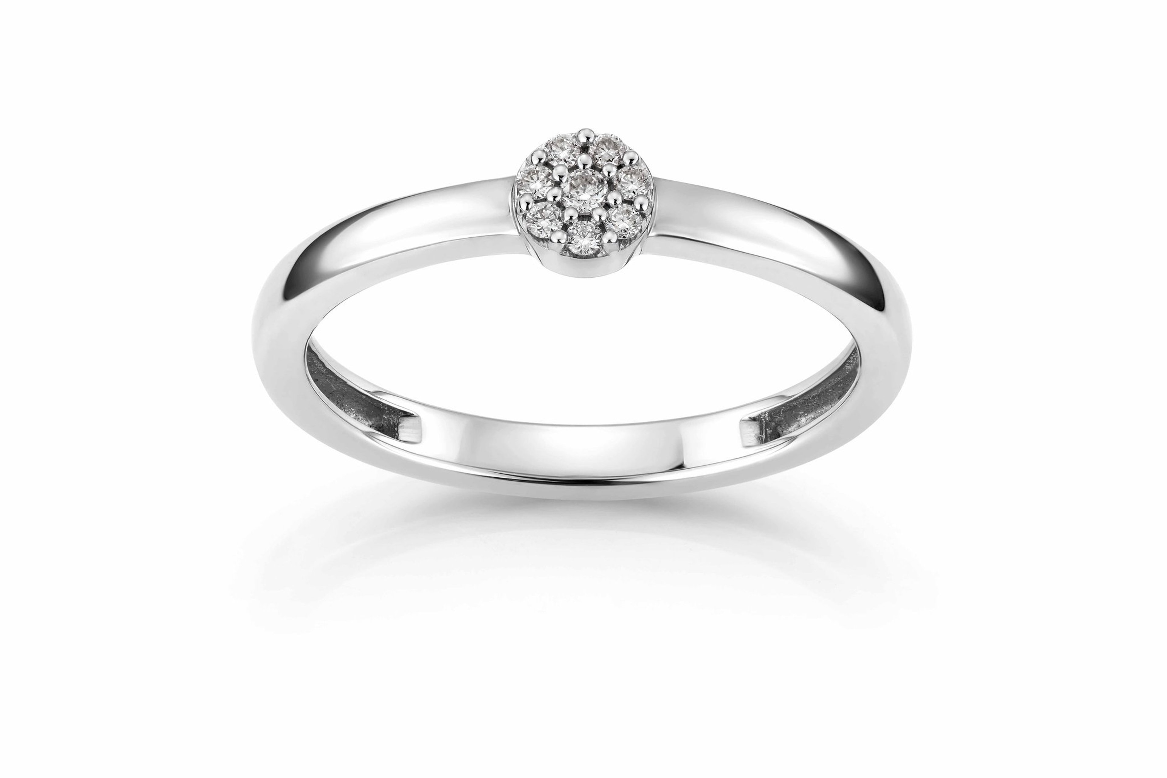 Mary diamantring i 375 hvitt gull 0,06 ct