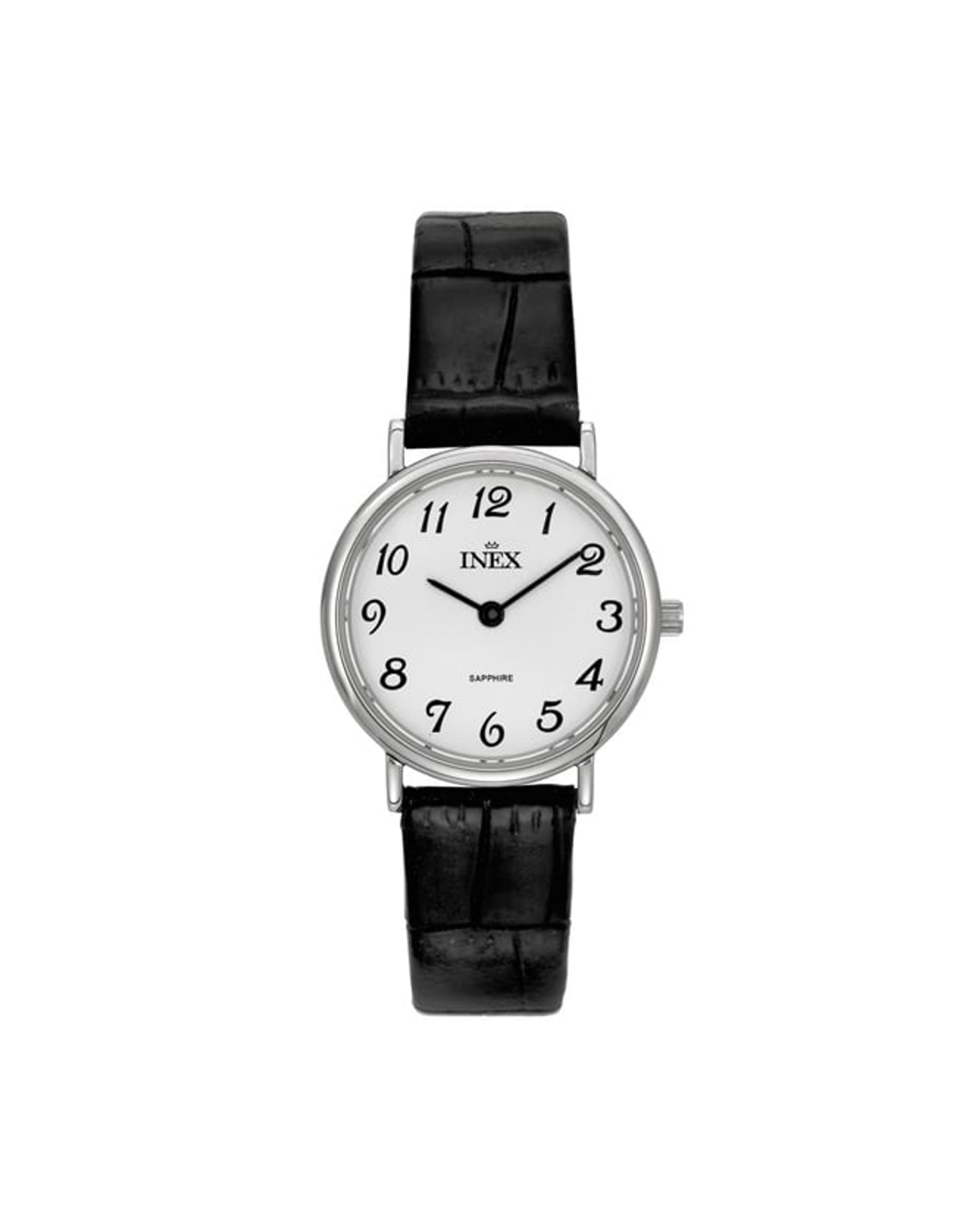 Inex dameklokke med sort rem (28mm)