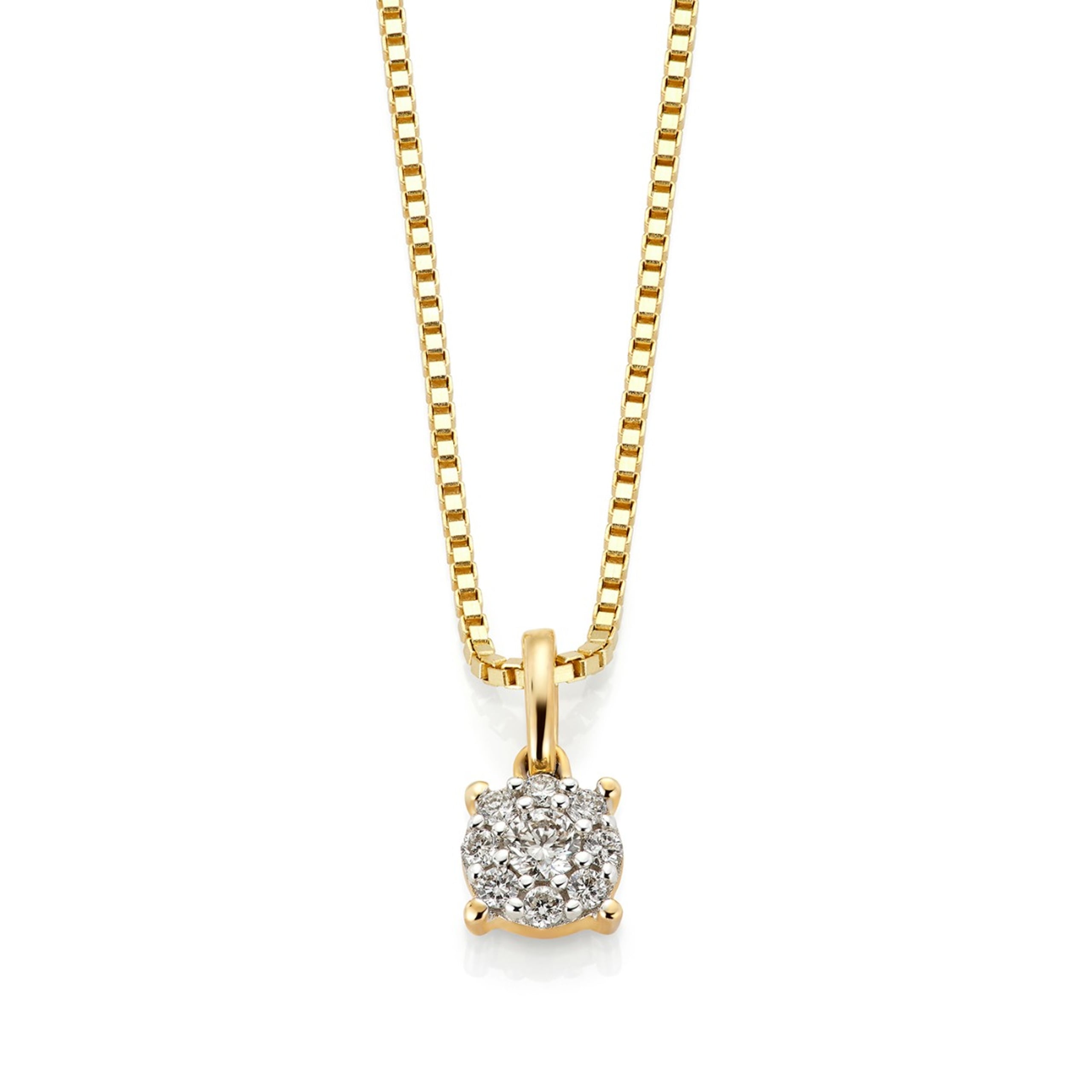 Diana diamantsmykke i 375 gult gull 0,11 ct