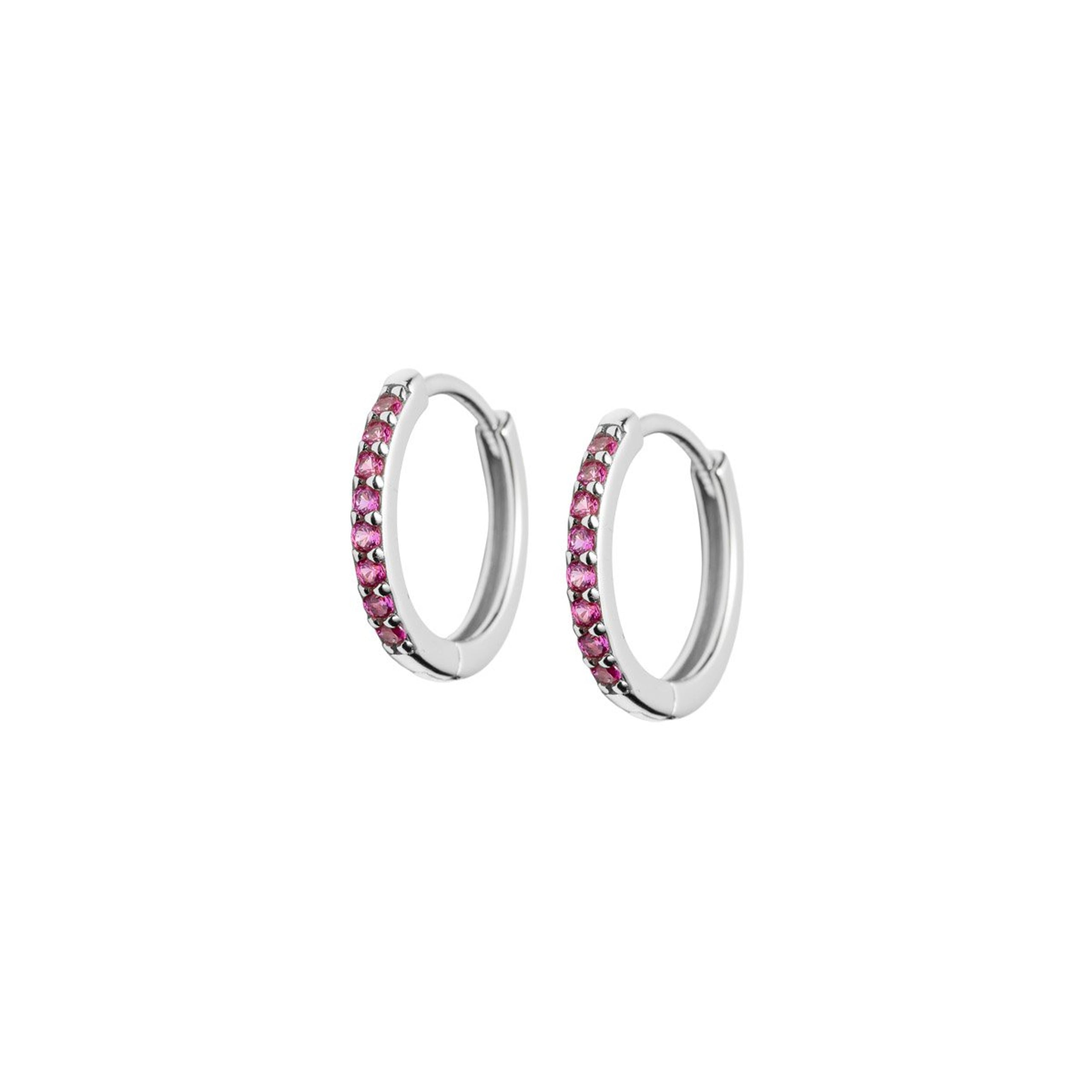 Øreringer 925 sølv mørk rosa