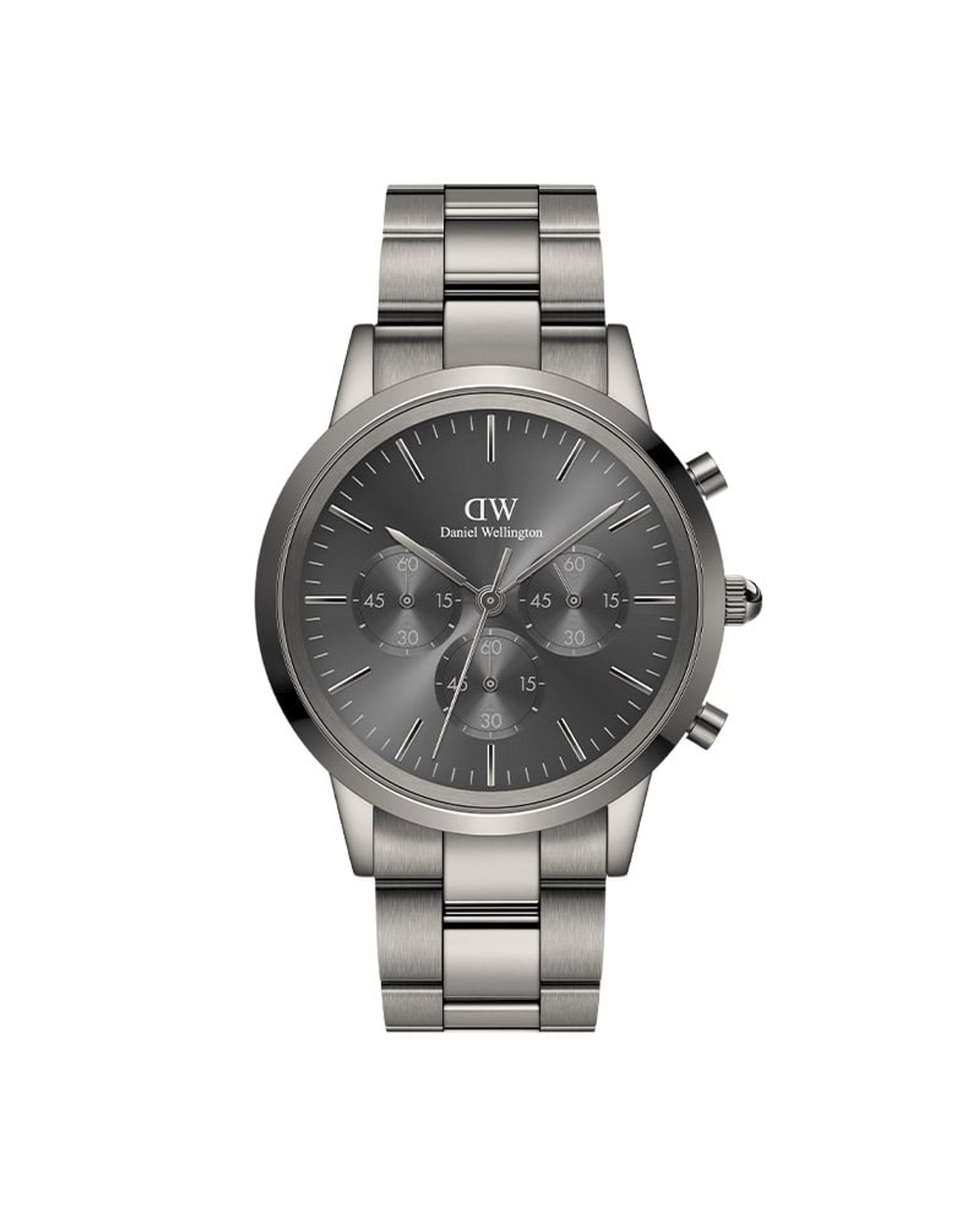 DW Iconic Chrono herreklokke i mørkegrå stål (42mm)