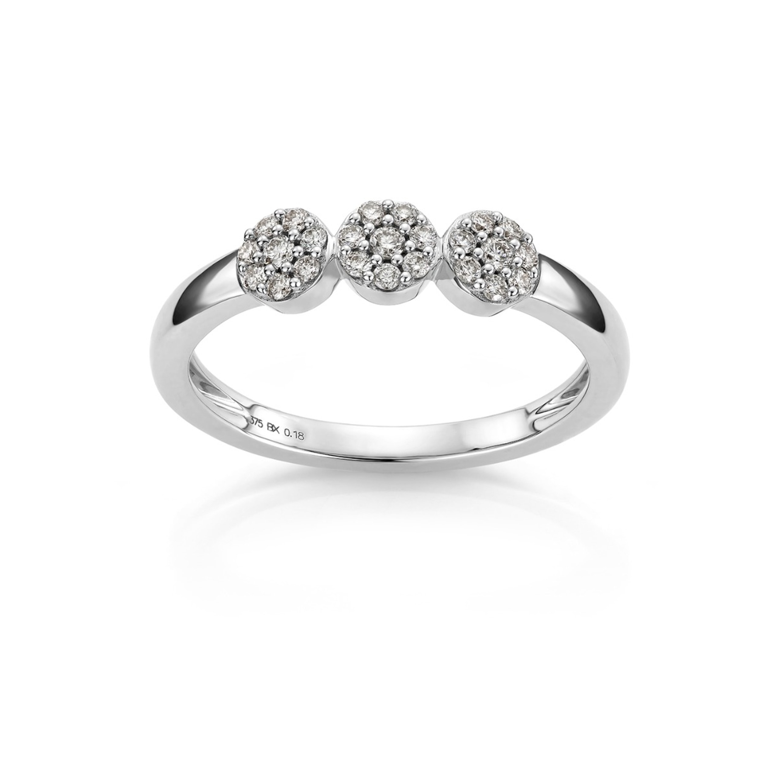 Mary diamantring i 375 hvitt gull 0,196 ct