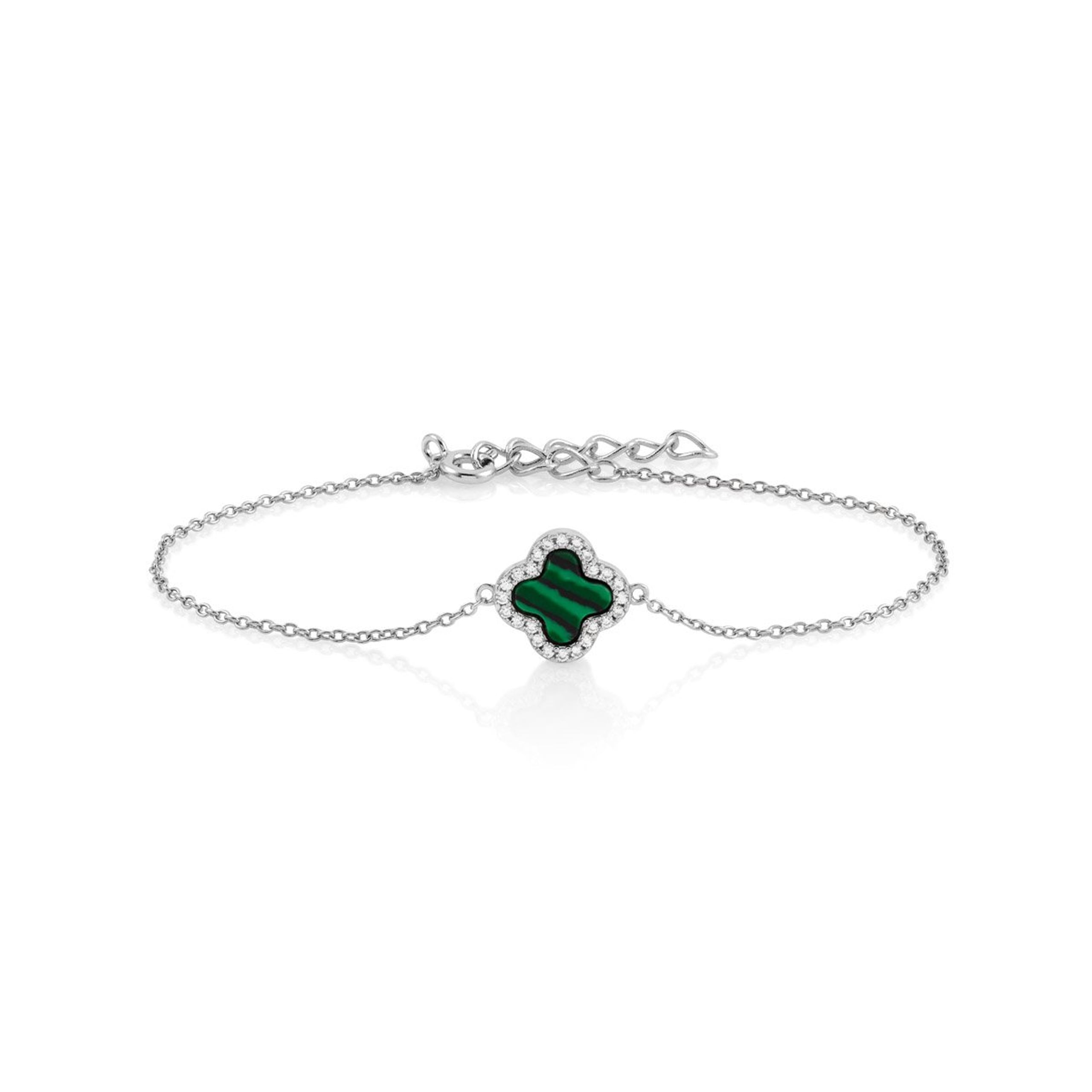 Armbånd med kløver i 925 sølv