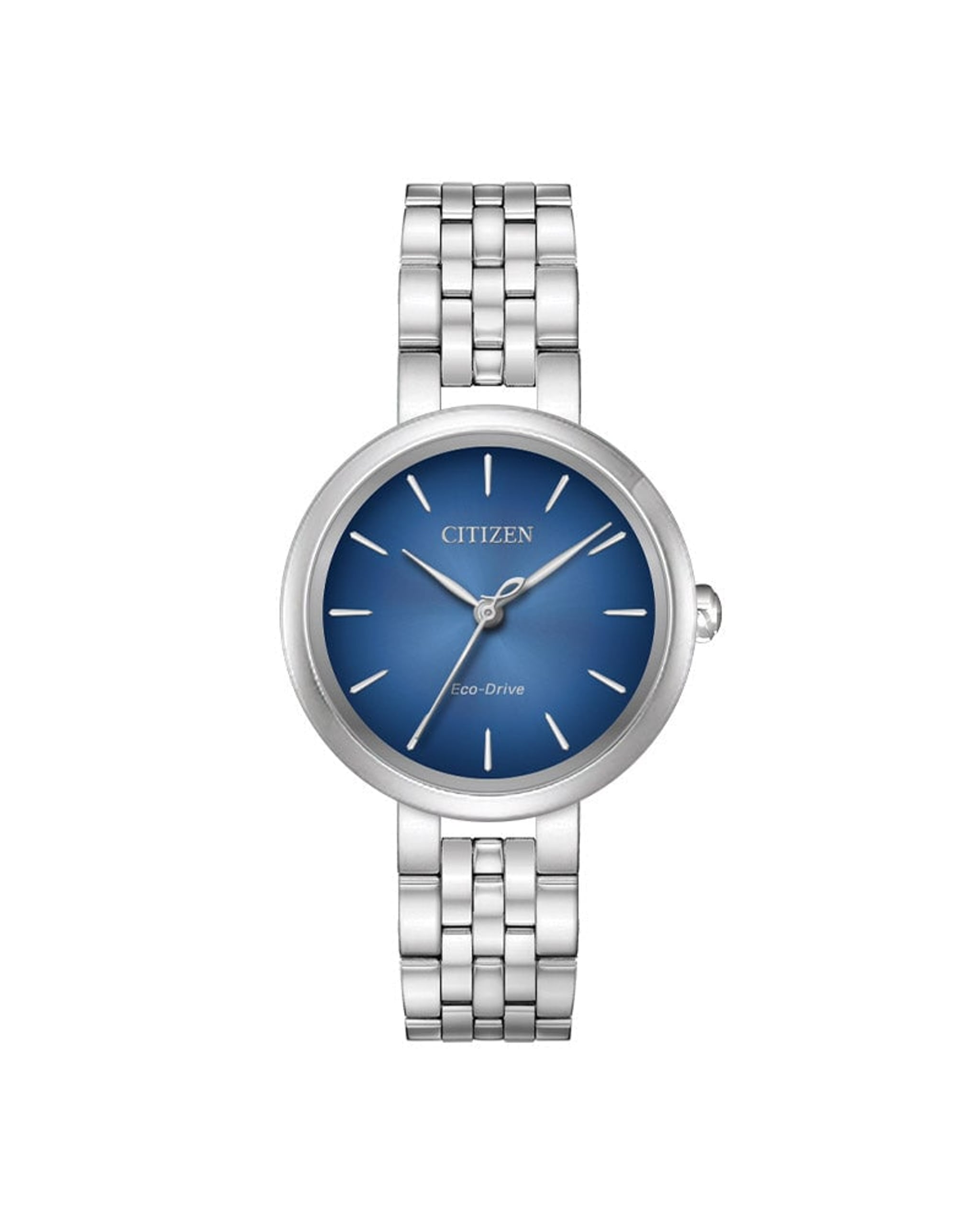 Citizen Dress Eco-Drive dameklokke i stål med blå skive (28mm)