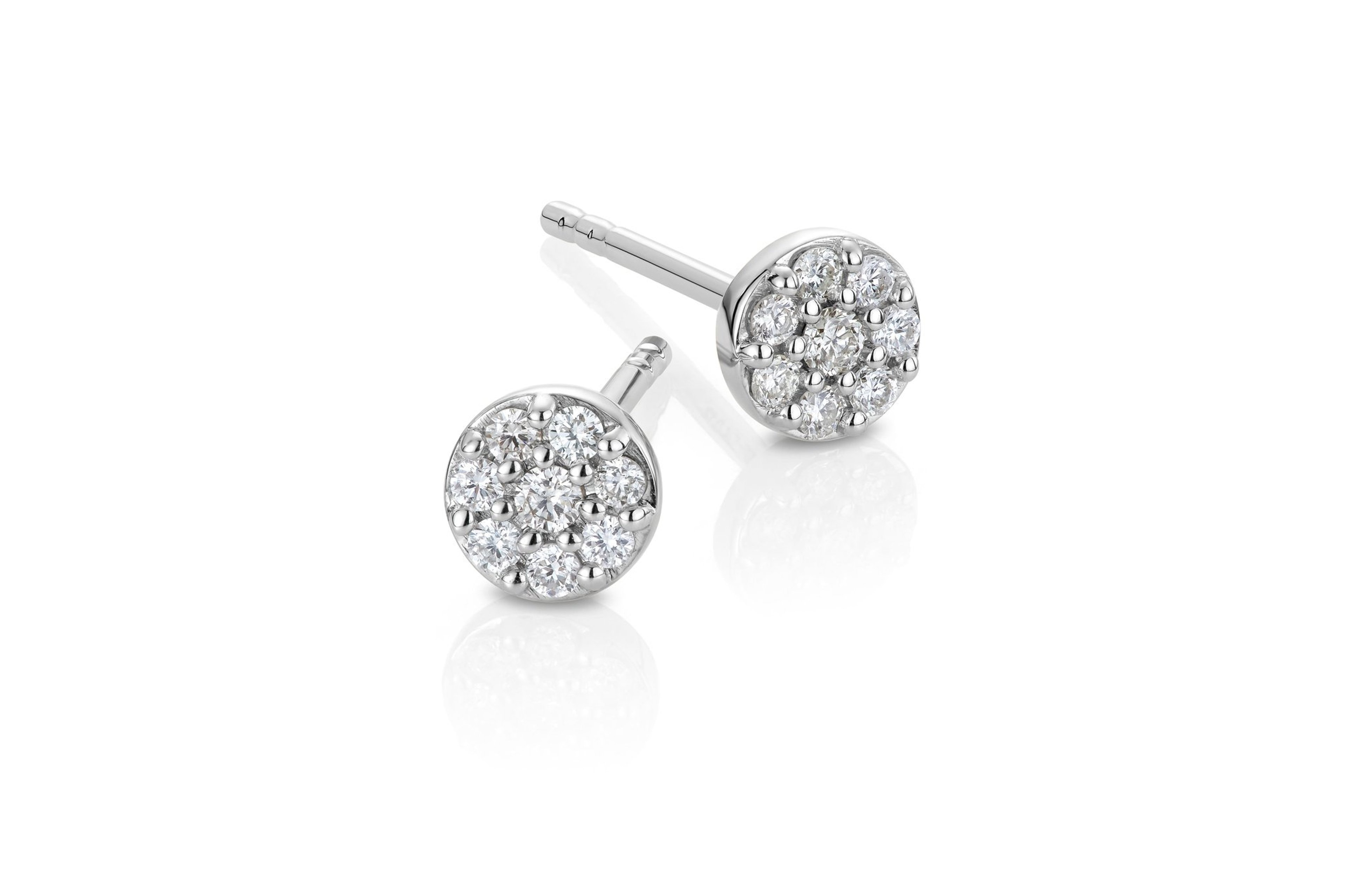 Mary diamantøredobber i 375 hvitt gull 0,12 ct