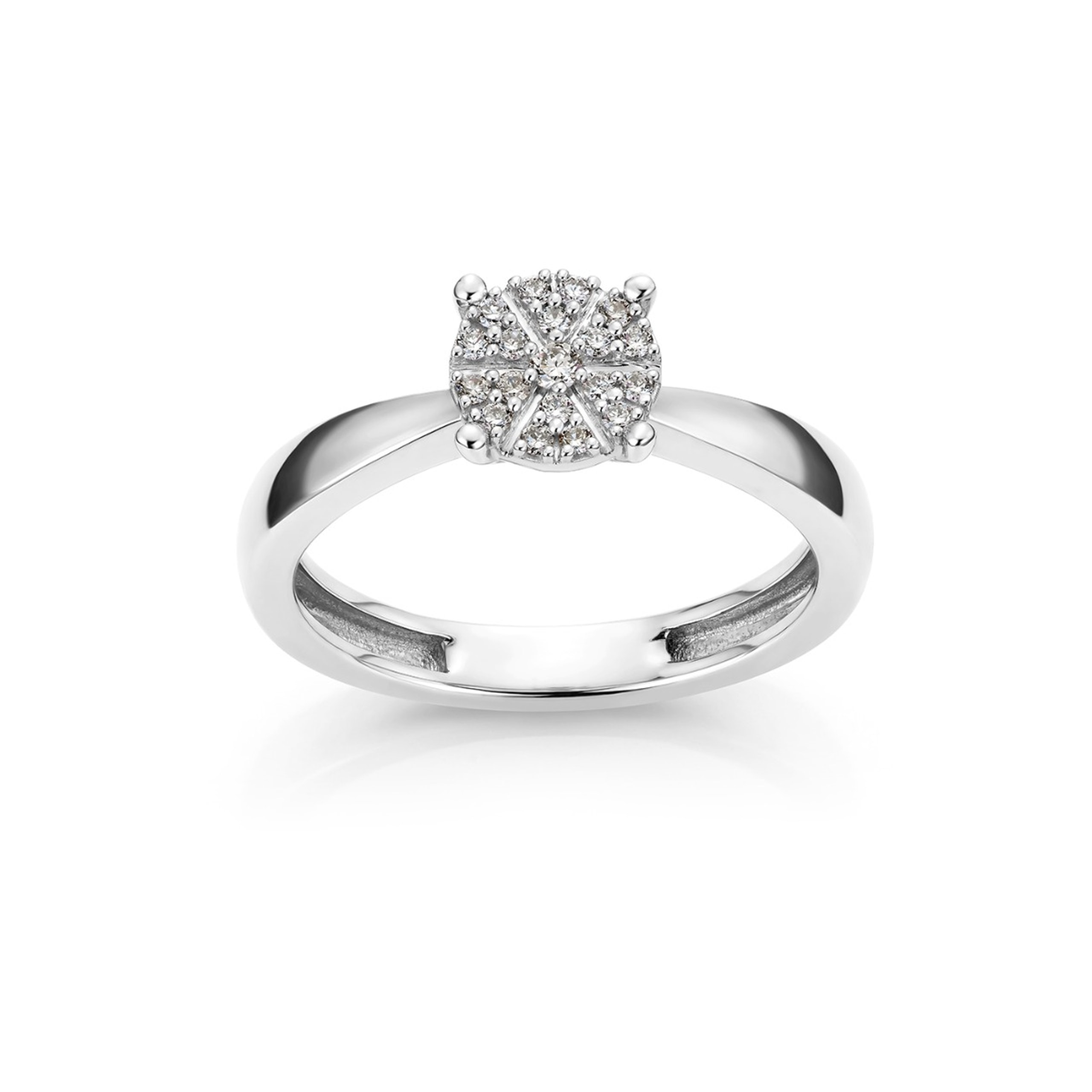 Elisabeth diamantring i 375 hvitt gull 0,118 ct