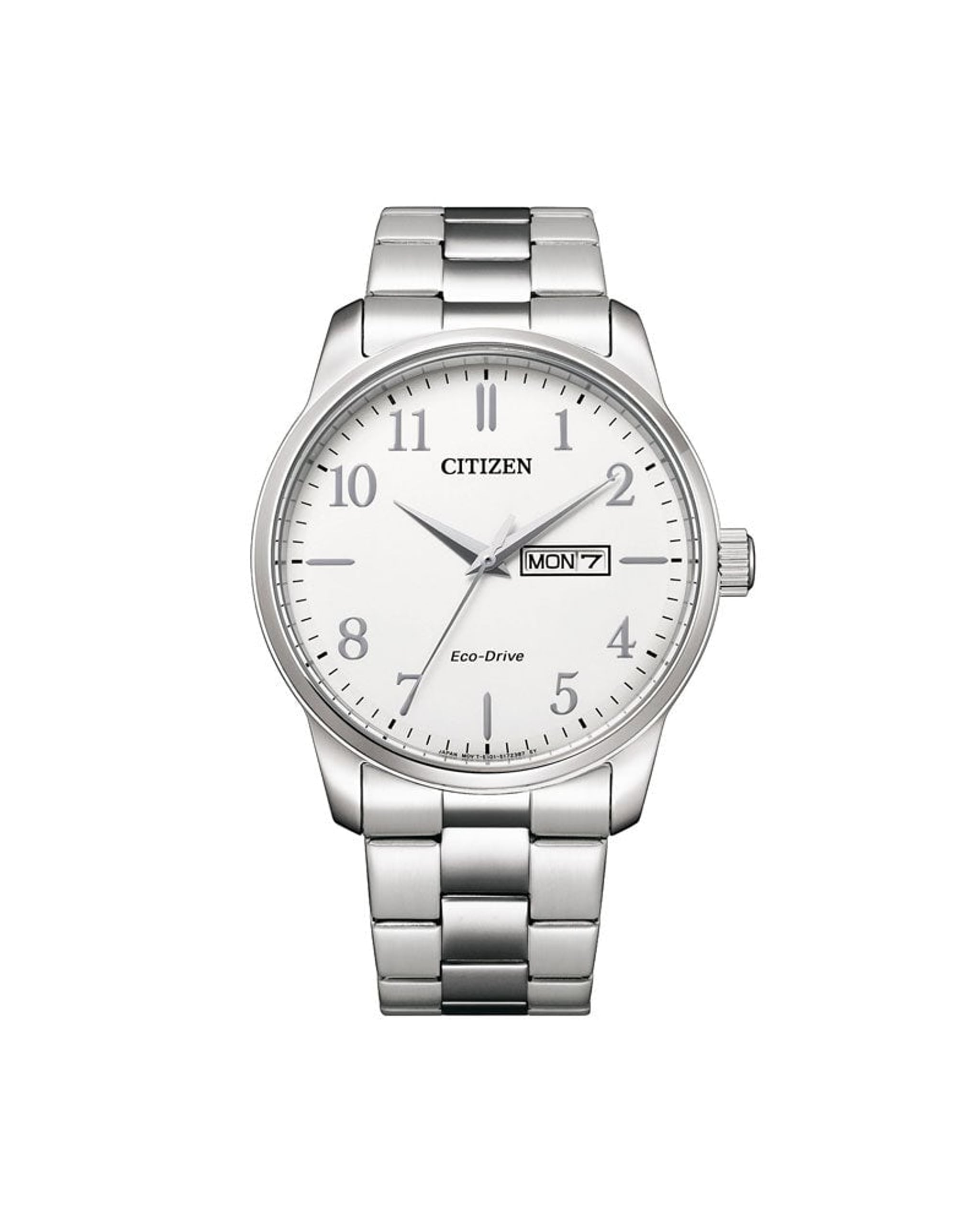 Citizen Eco-Drive herreklokke i stål med hvit skive (42mm)
