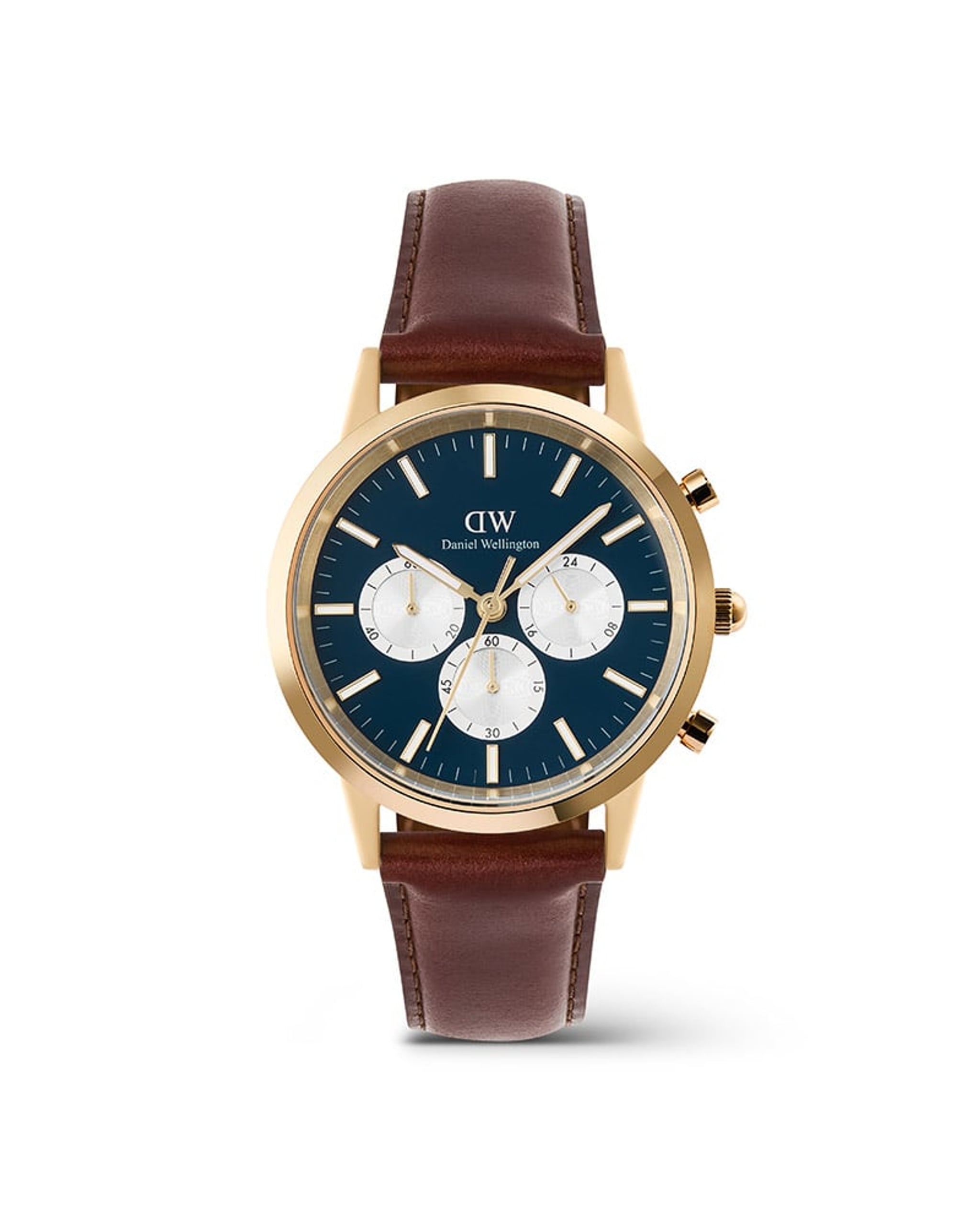 DW Iconic Chrono St.Mawes Panda herreklokke med rem (42mm)