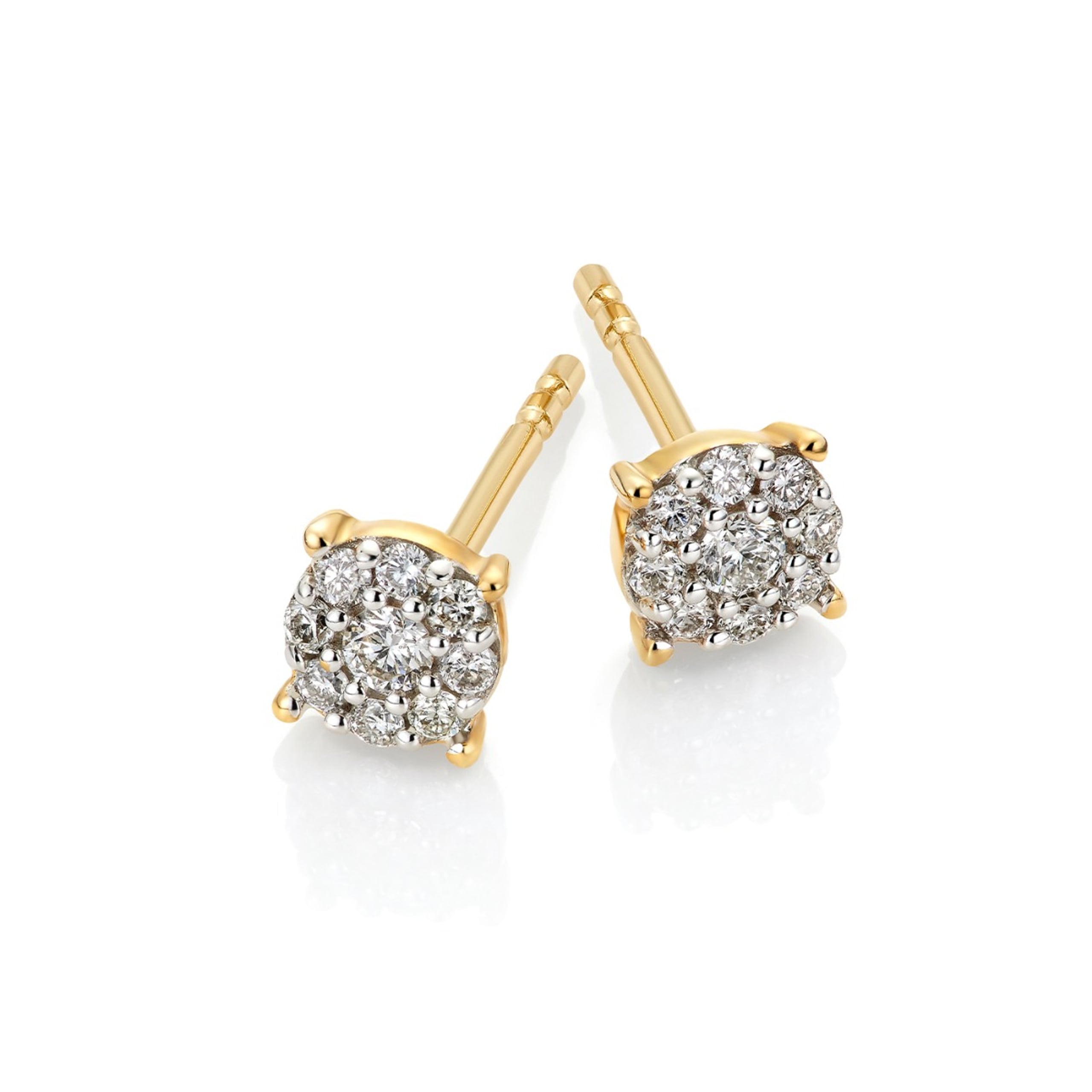 Diana diamantøredobber i 375 gult gull 0,16 ct