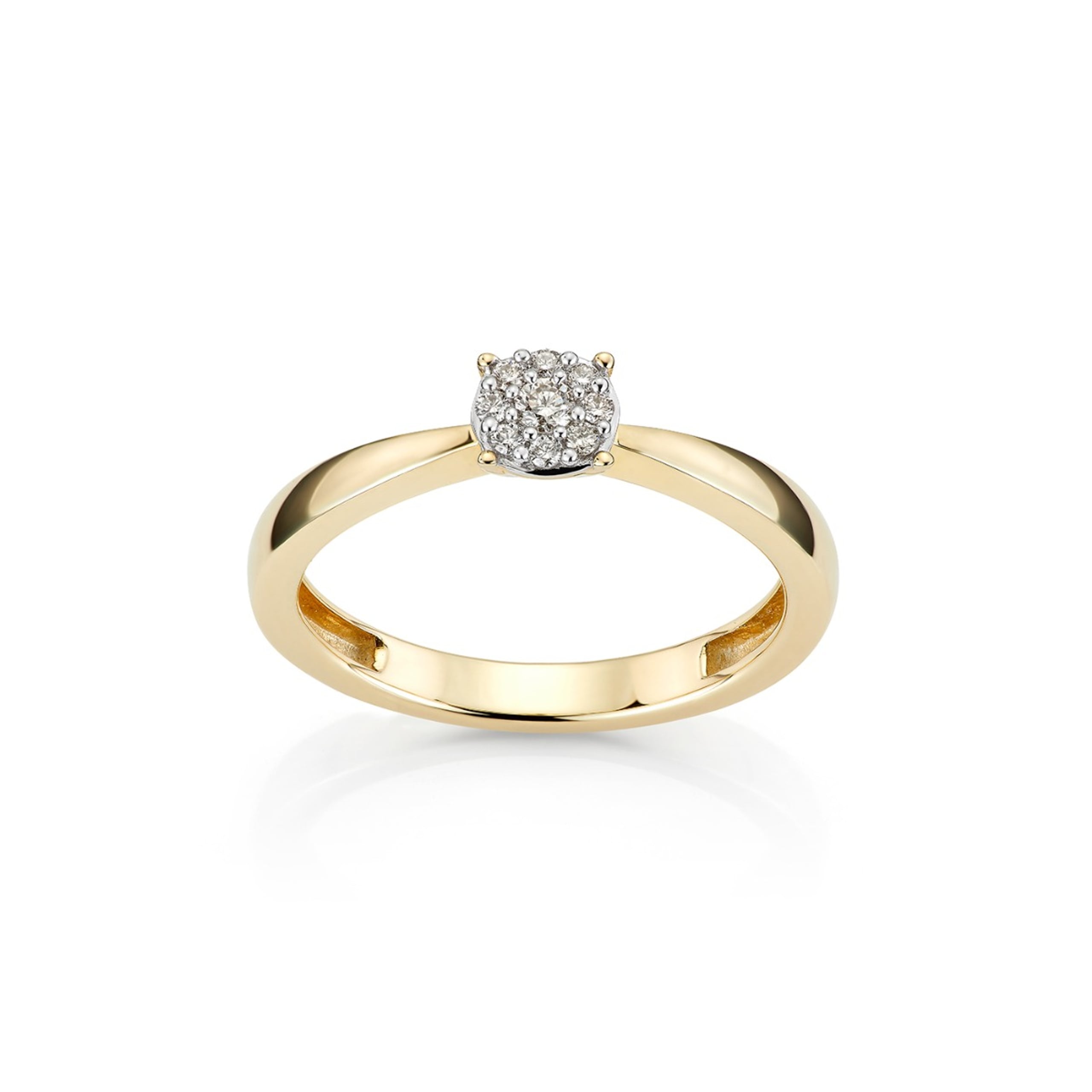Diana diamantring i 375 gult gull 0,11 ct