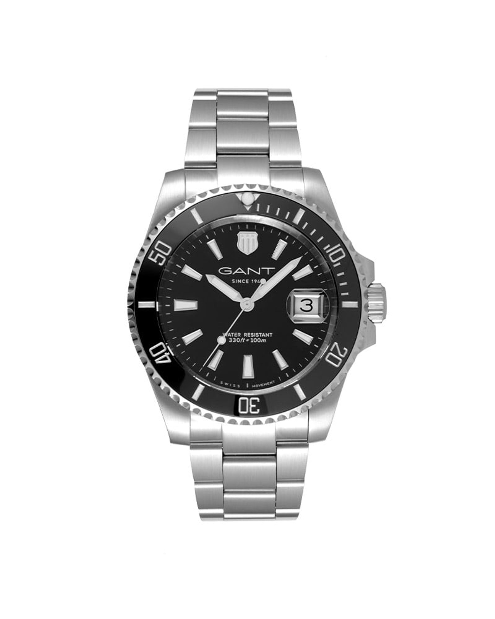 Gant Prestige 250 herreklokke i stål med sort skive (41mm)