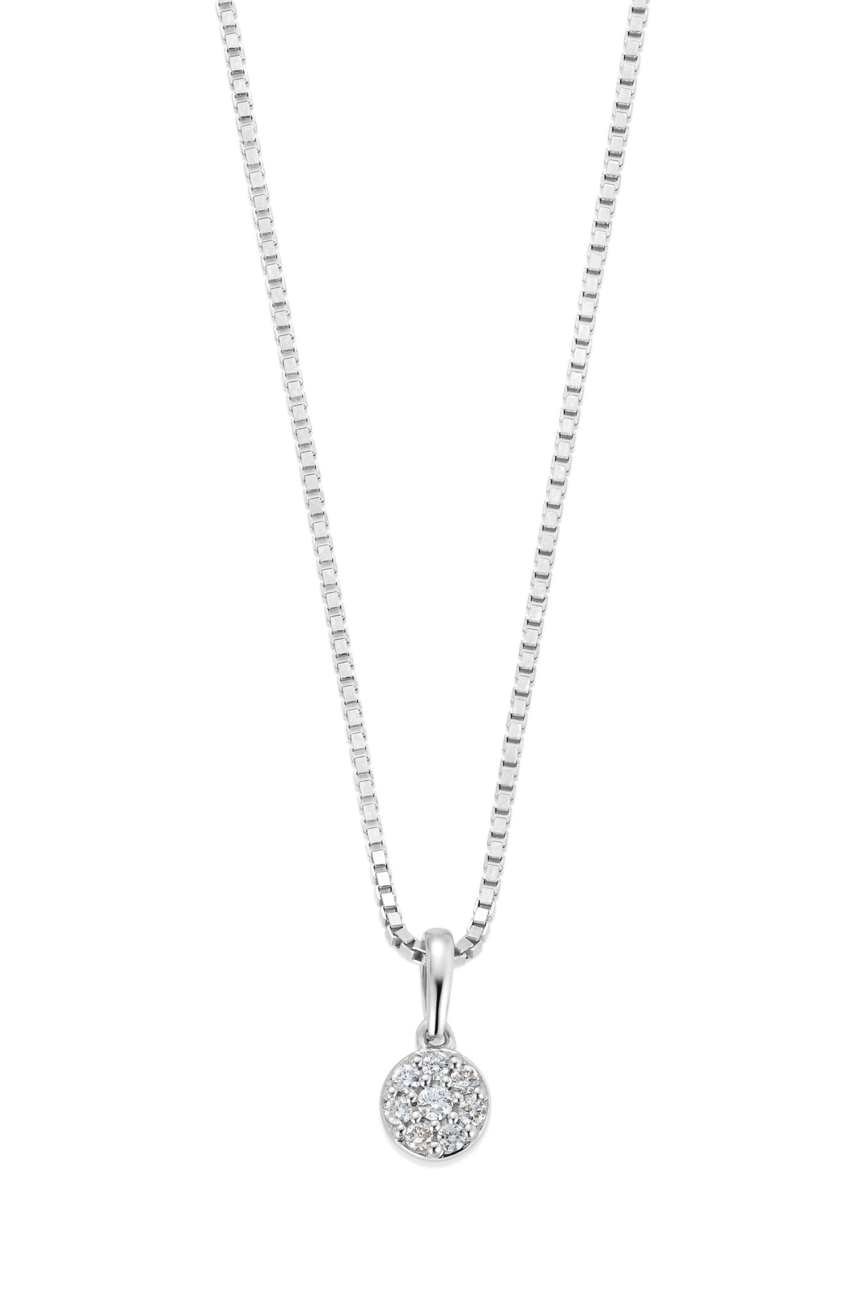 Mary diamantsmykke i 375 hvitt gull 0,06 ct