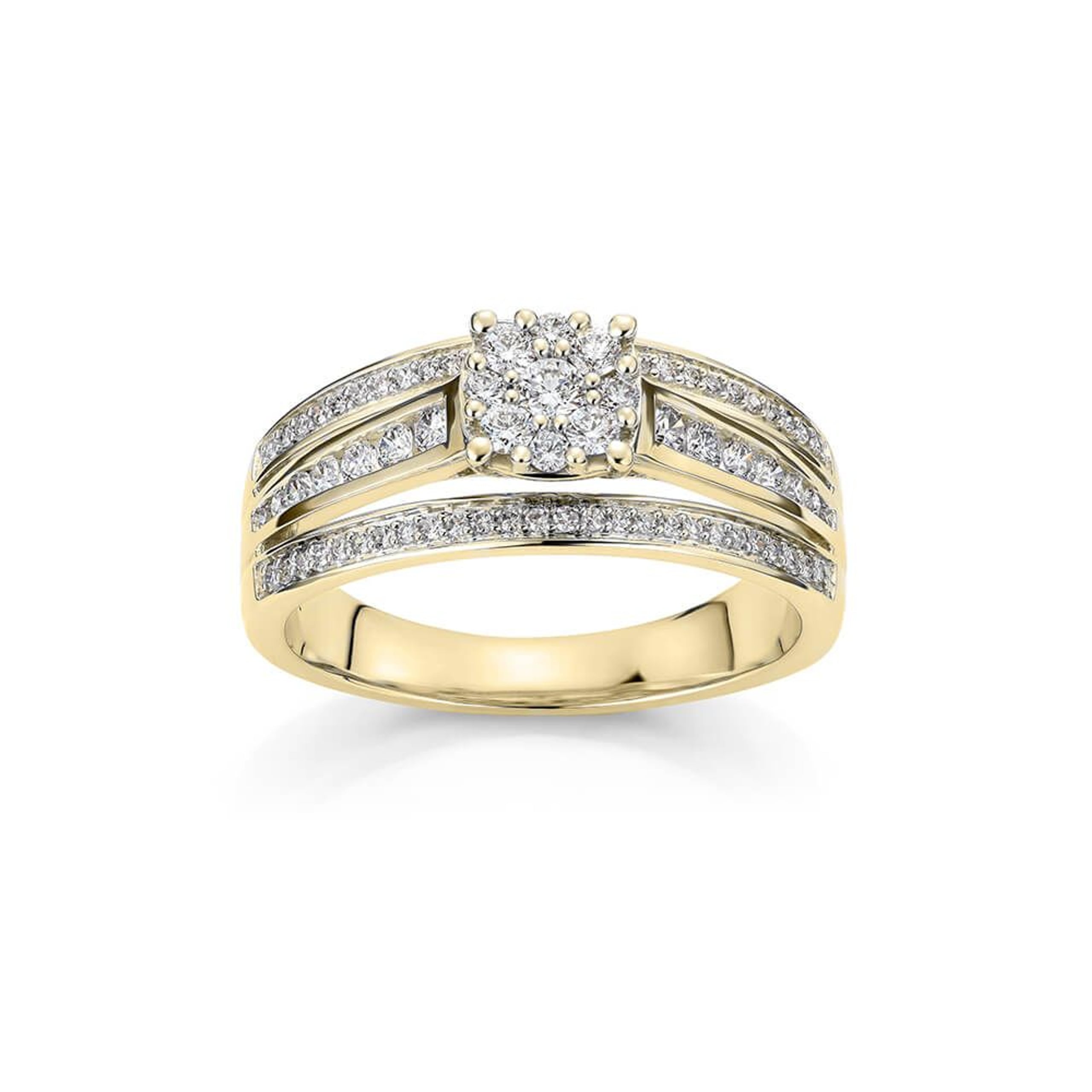 Diamantring i 585 gult gull 0,50 ct