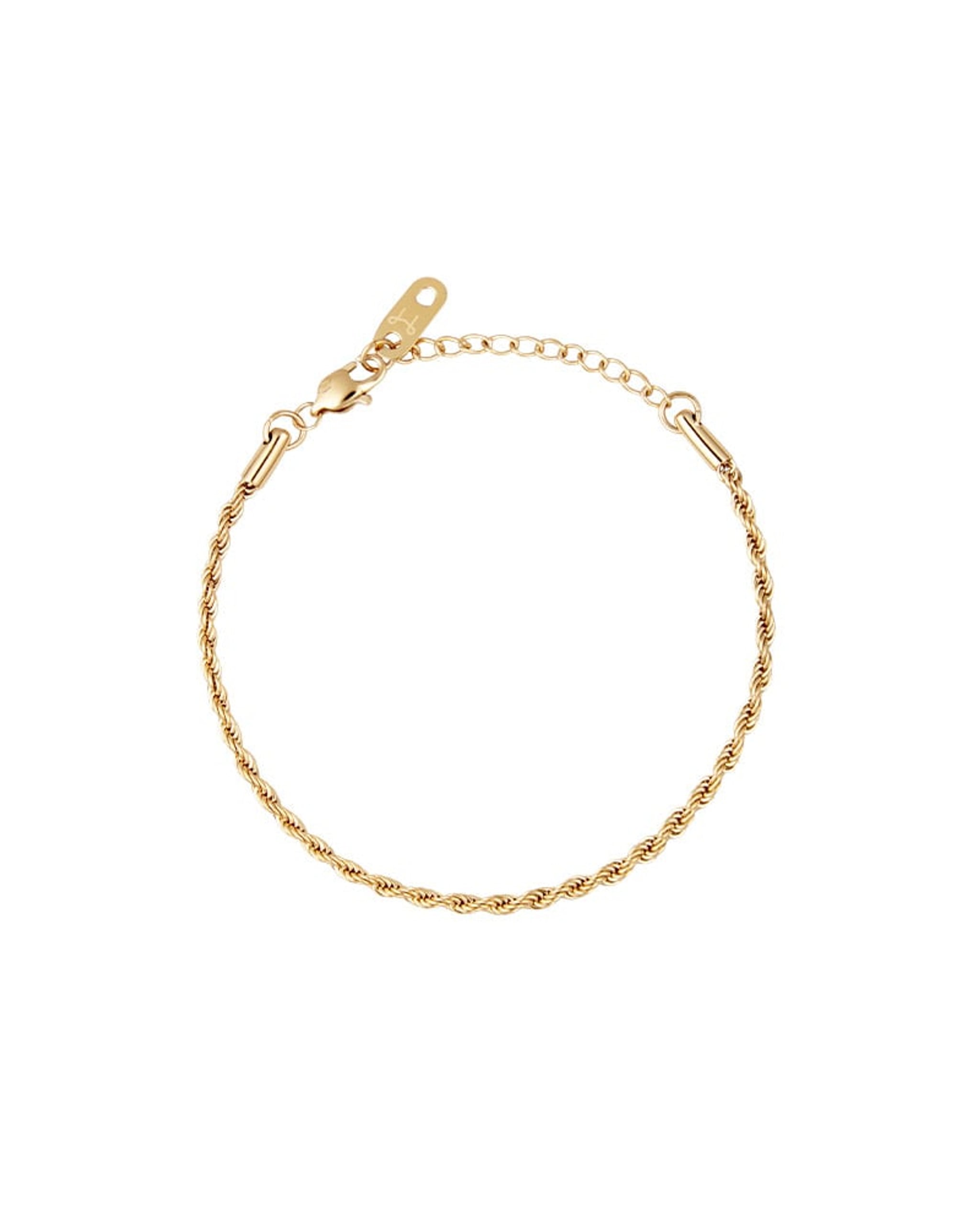 Mockberg Thin Rope armbånd i gullfarget stål (medium)