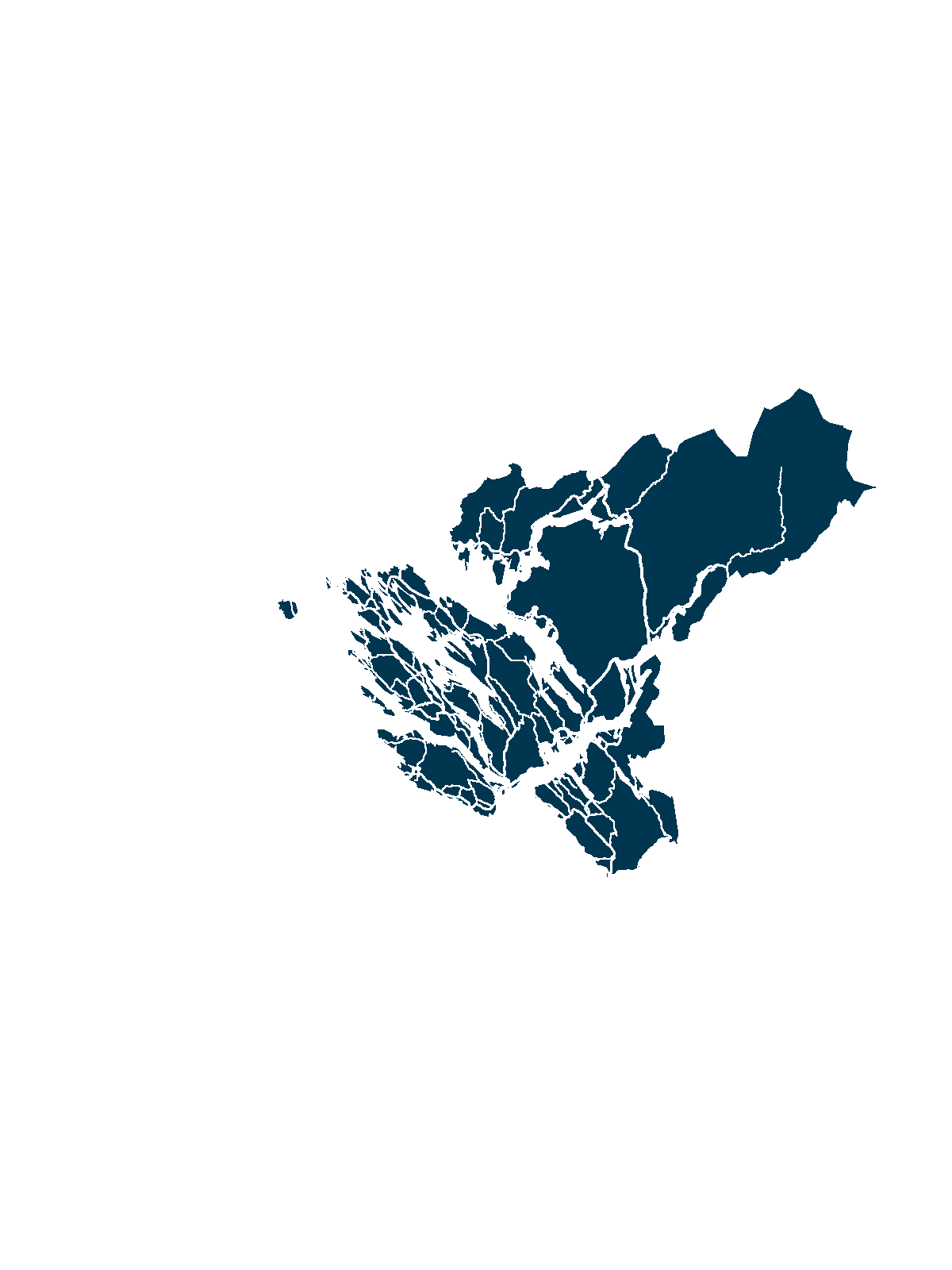 Kart over Nordhordland vinterbunad