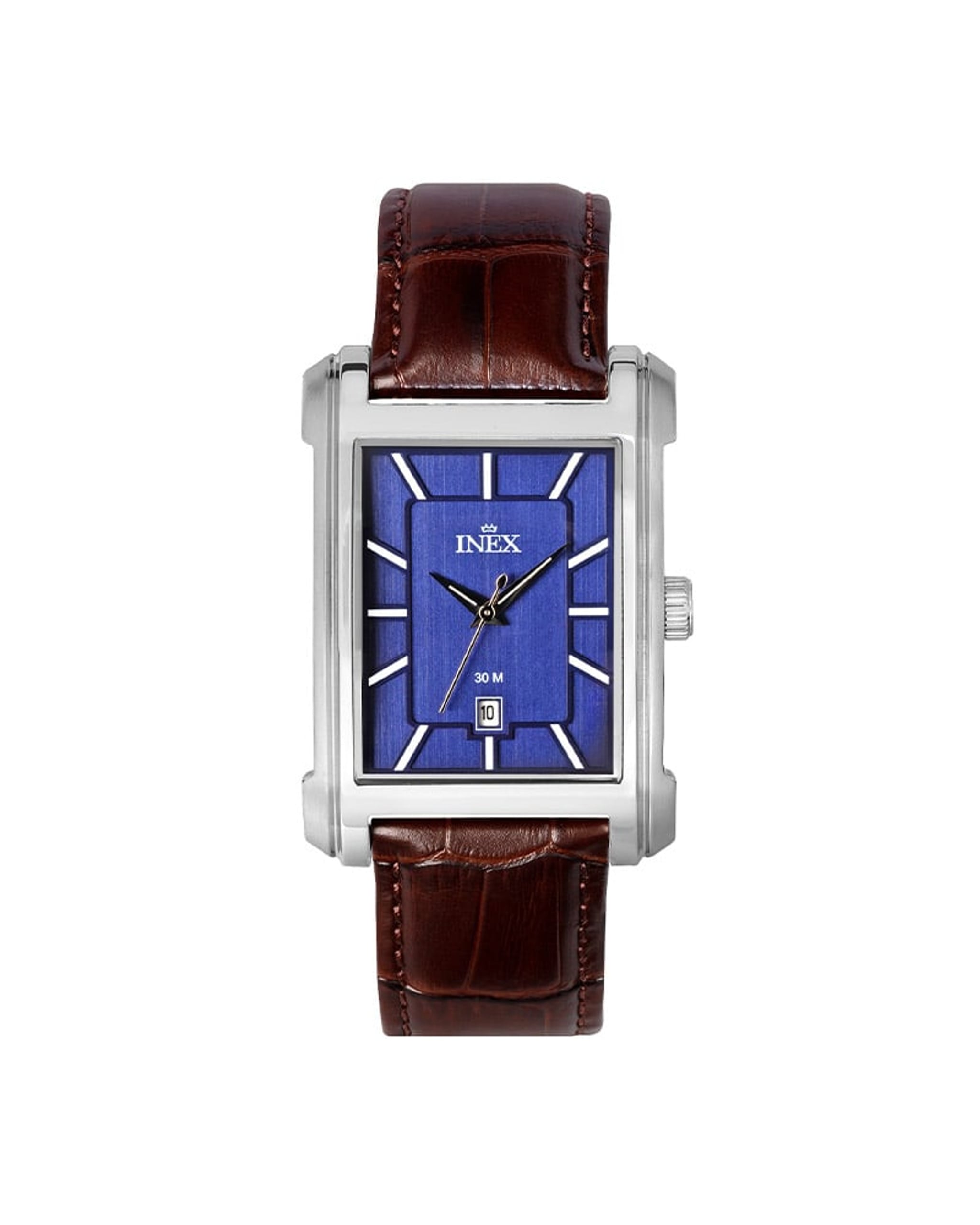 Inex Square herreklokke med sortrem (35,5mm)