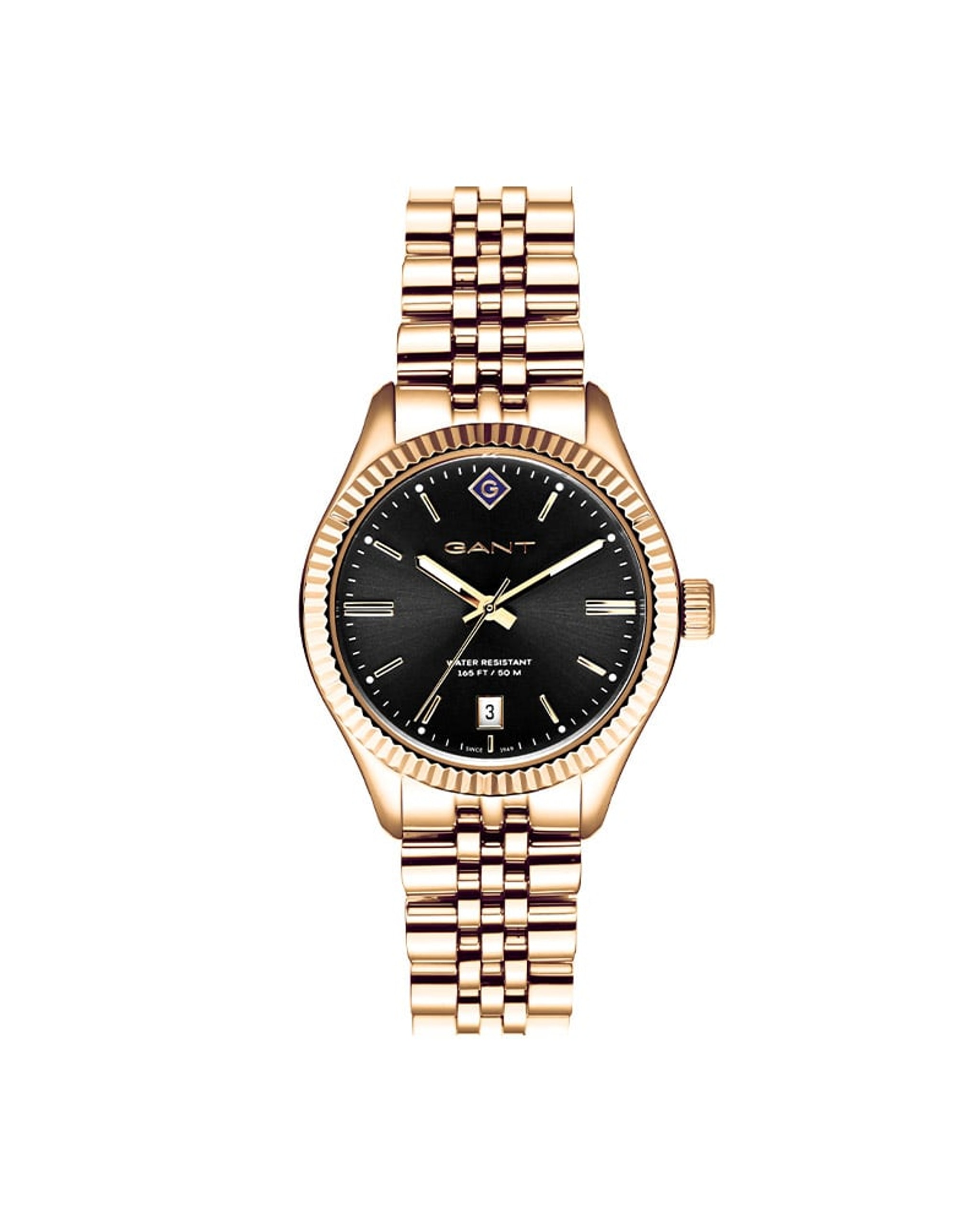 Gant Sussex dameklokke i gullfarget stål (34mm)
