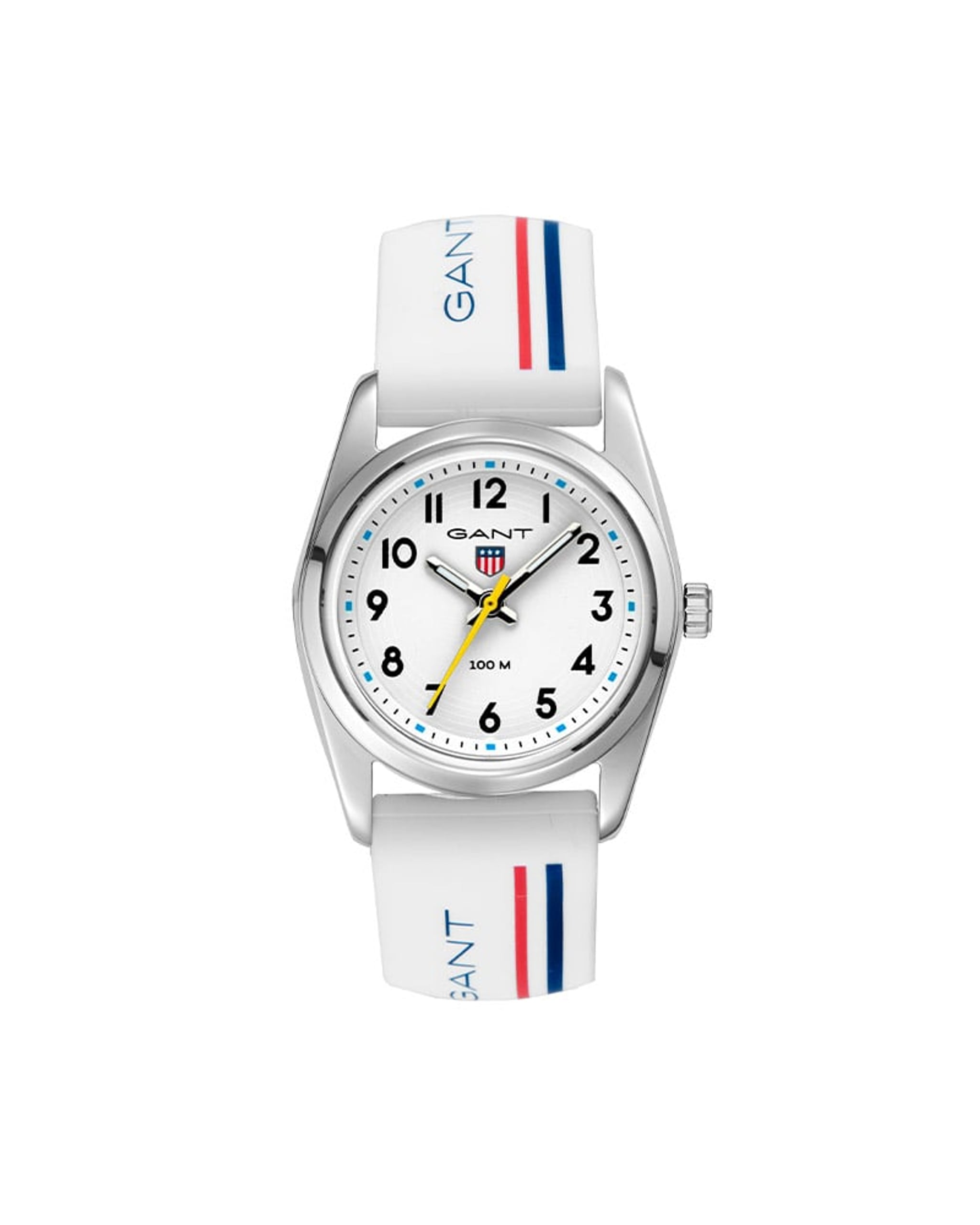 Gant Graduate barneklokke med hvit stripete silikon rem (28mm)