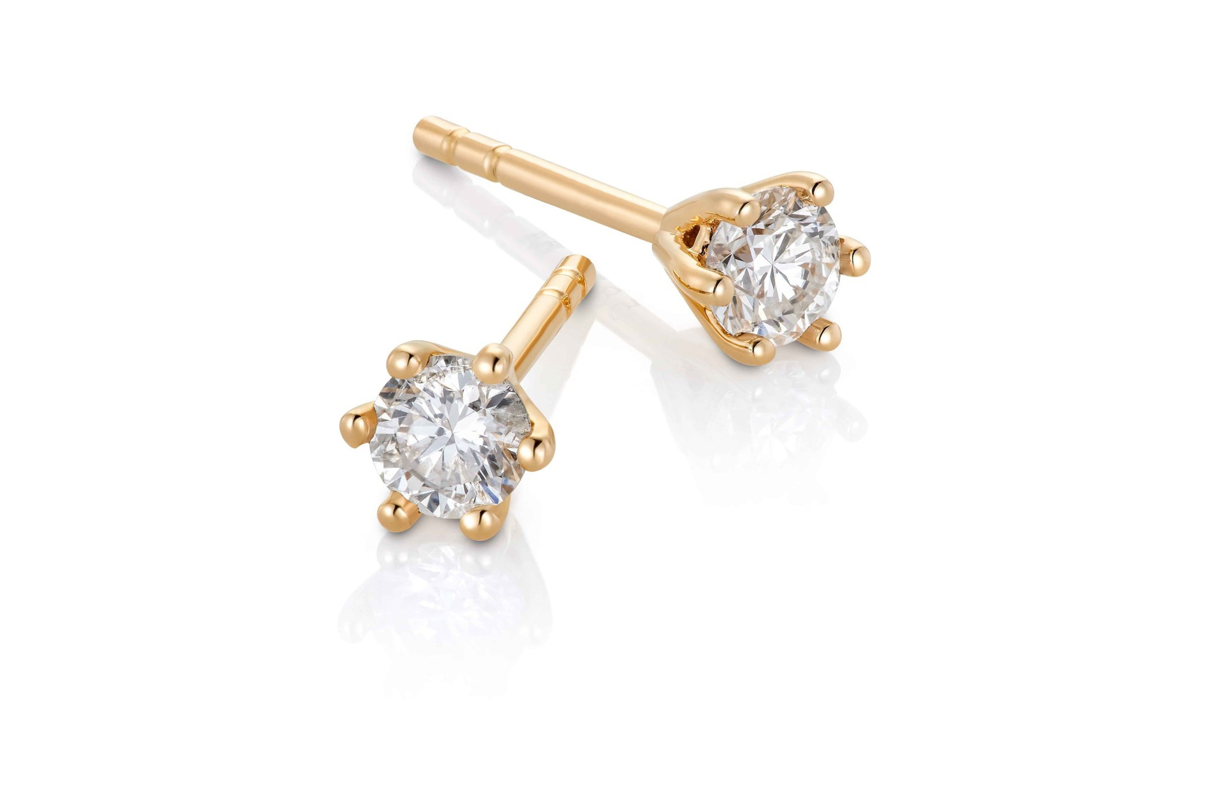 Louise diamantøredobber i 585 gult gull 0,23 ct