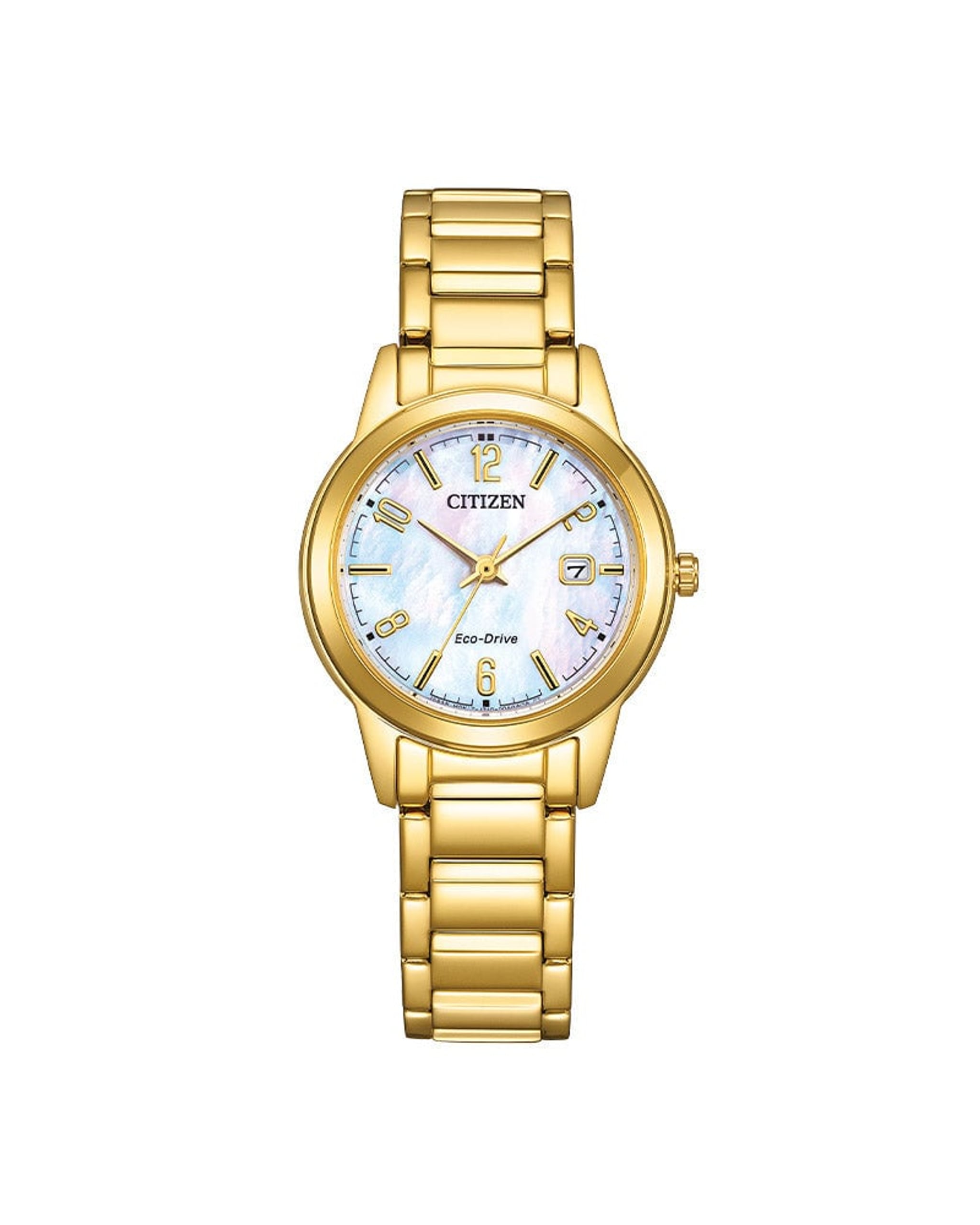 Citizen Elegance Eco-Drive dameklokke i gullfarget stål (29,4mm)