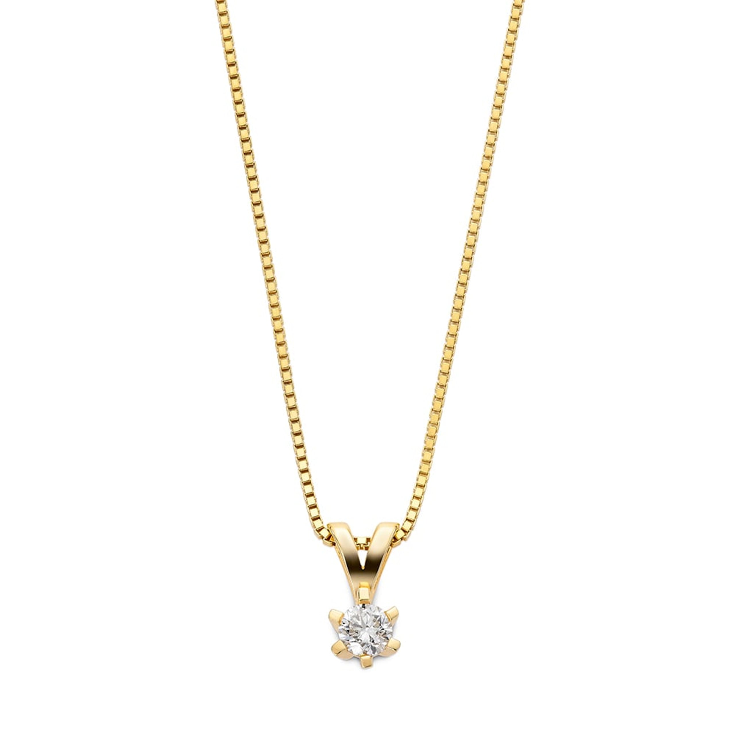 Helene diamantsmykke 585 gult gull 0,20 ct