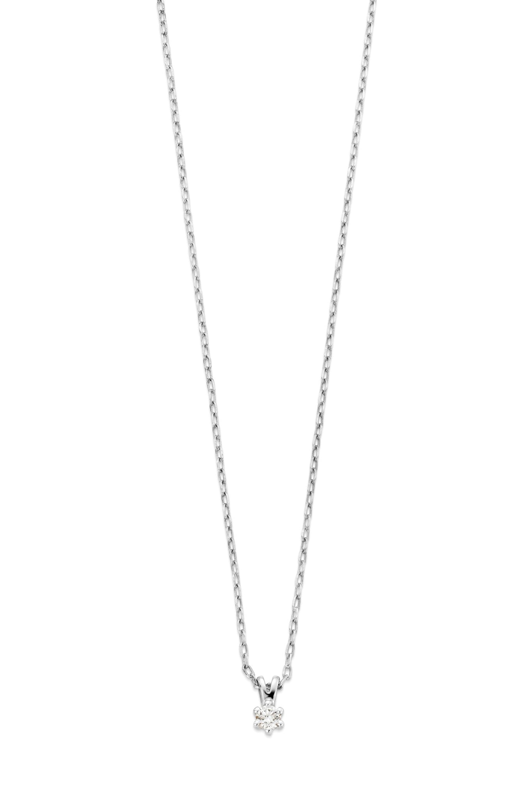 Aurora diamantsmykke i 585 hvitt gull 0,07 ct