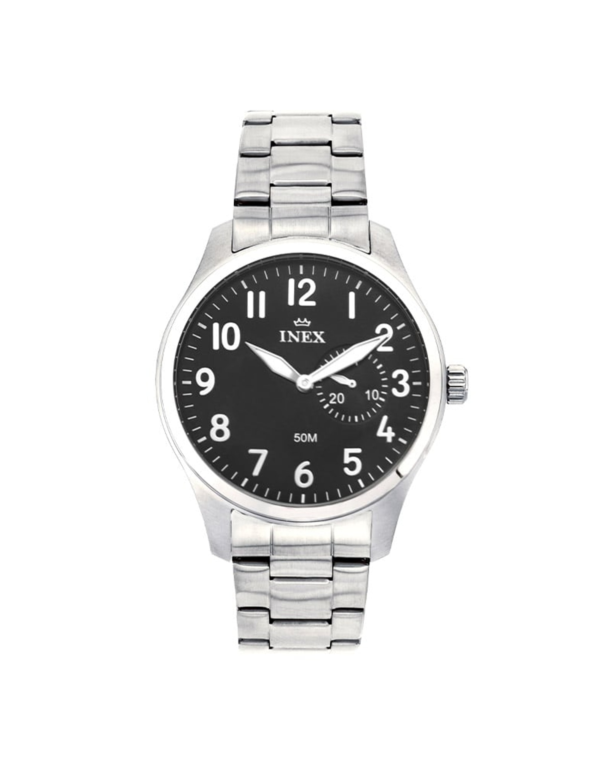Inex herreklokke i stål (42mm)