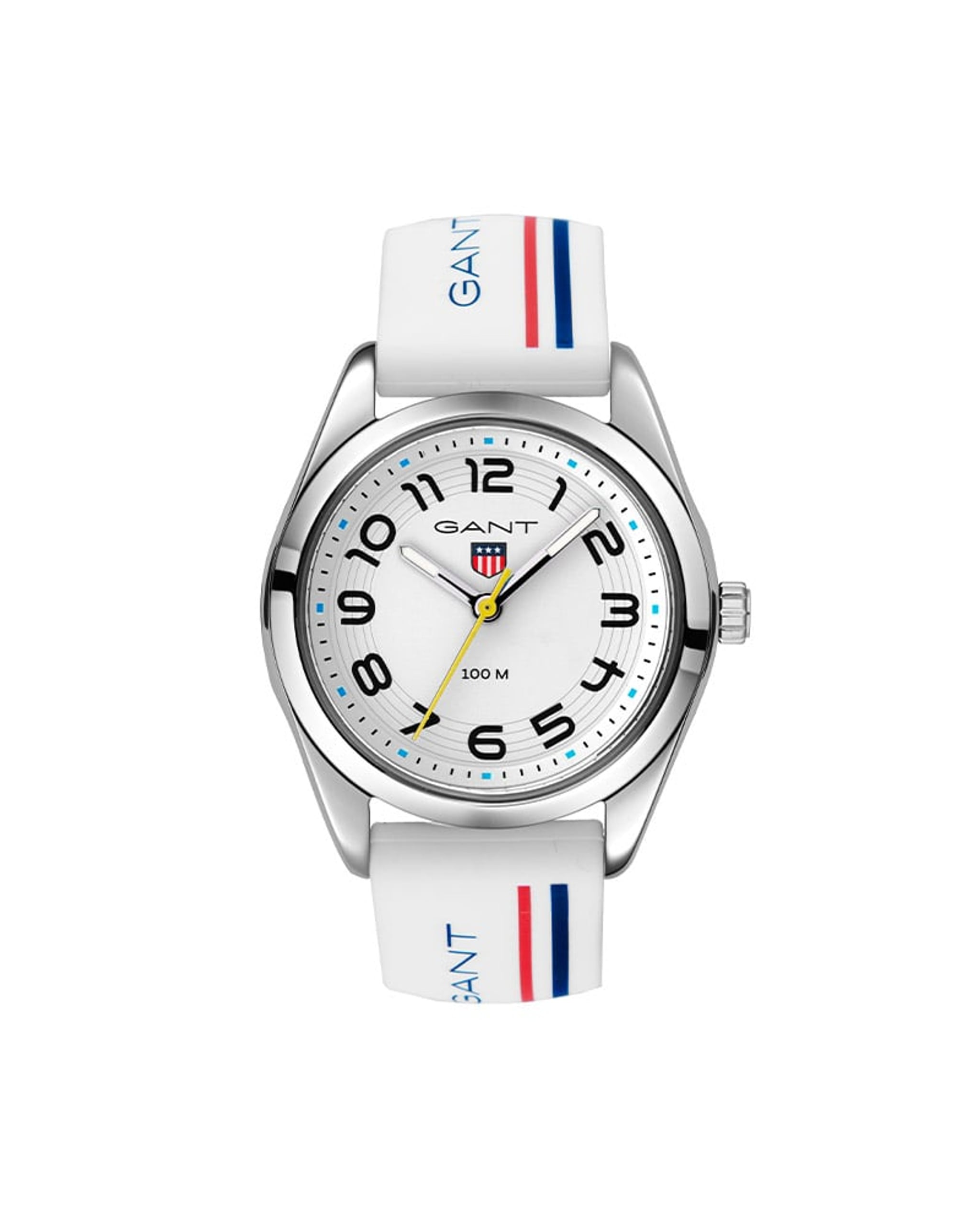 Gant Campus klokke med hvit stripete silikonrem (32mm)