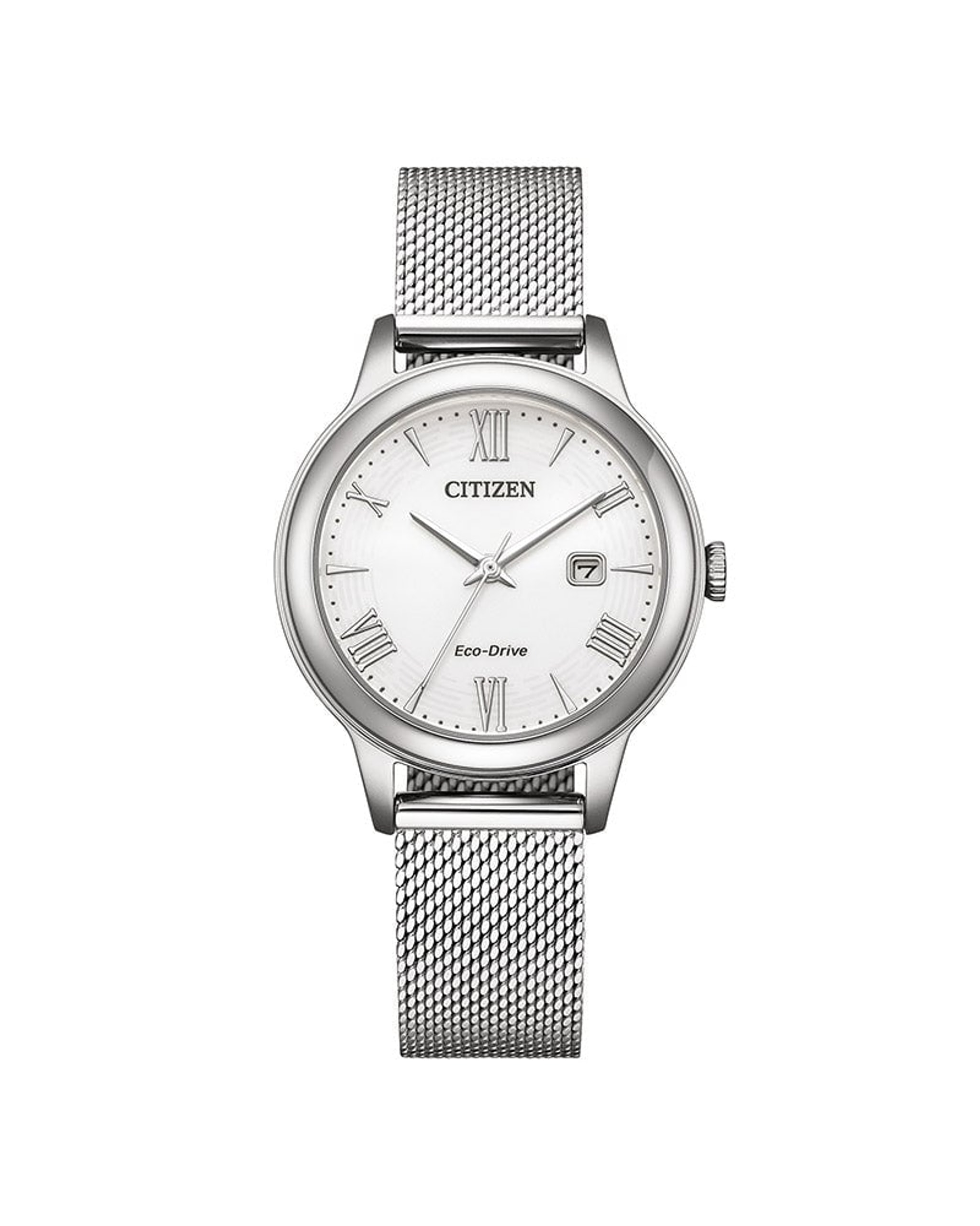 Citizen Eco-Drive dameklokke i stål med hvite skive (31,5mm)
