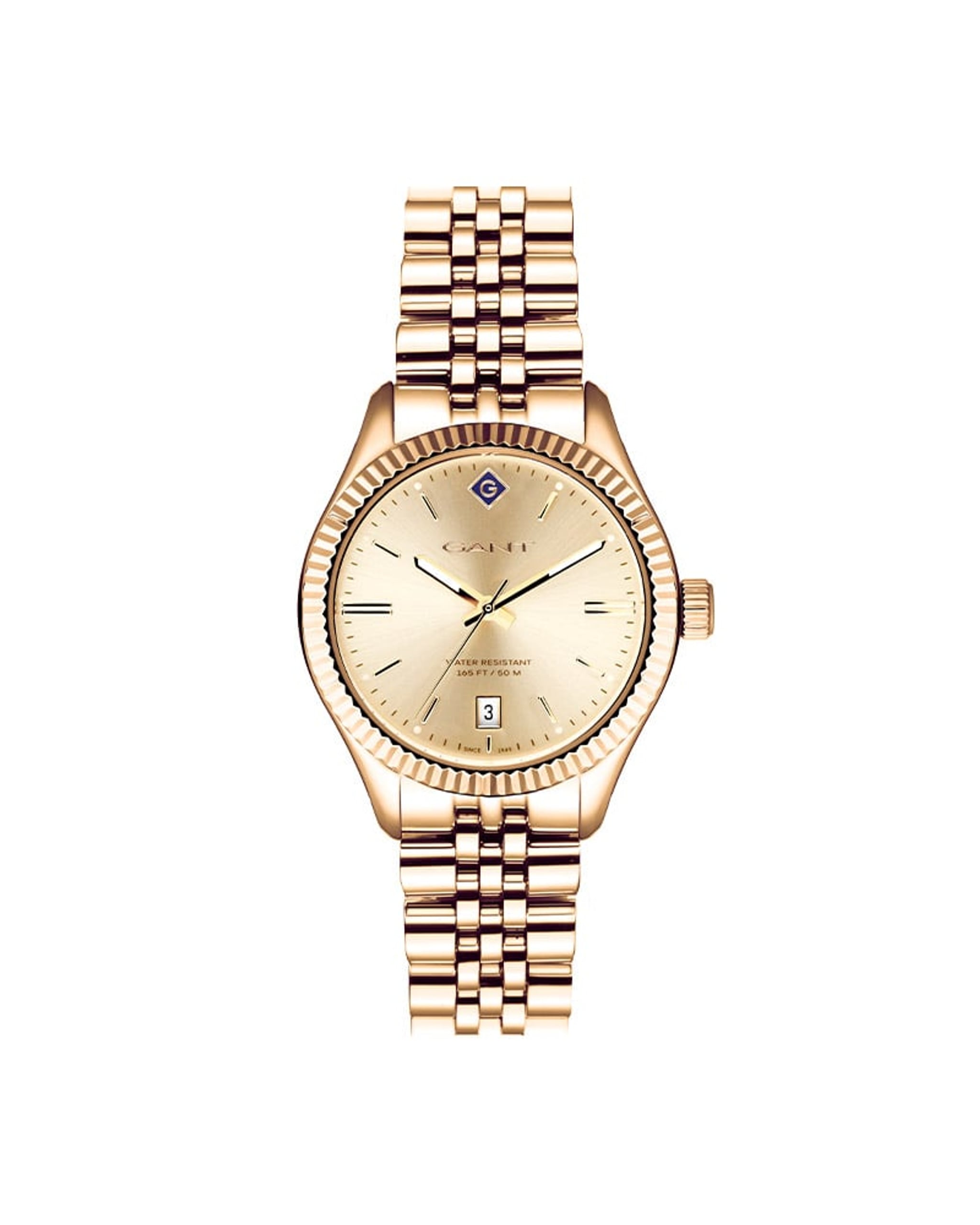 Gant Sussex dameklokke i gullfarget stål (34mm)