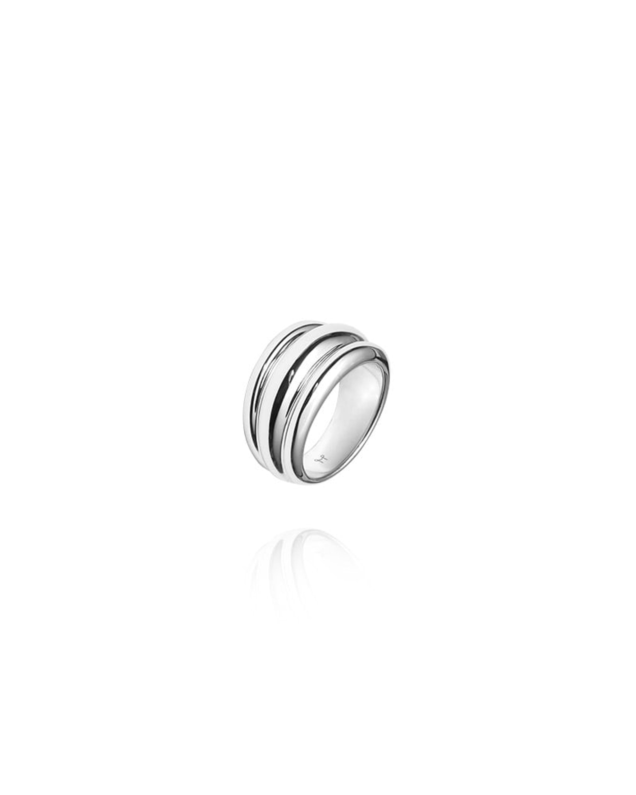 Mockberg Deco Ribbed Silver ring (str 56)