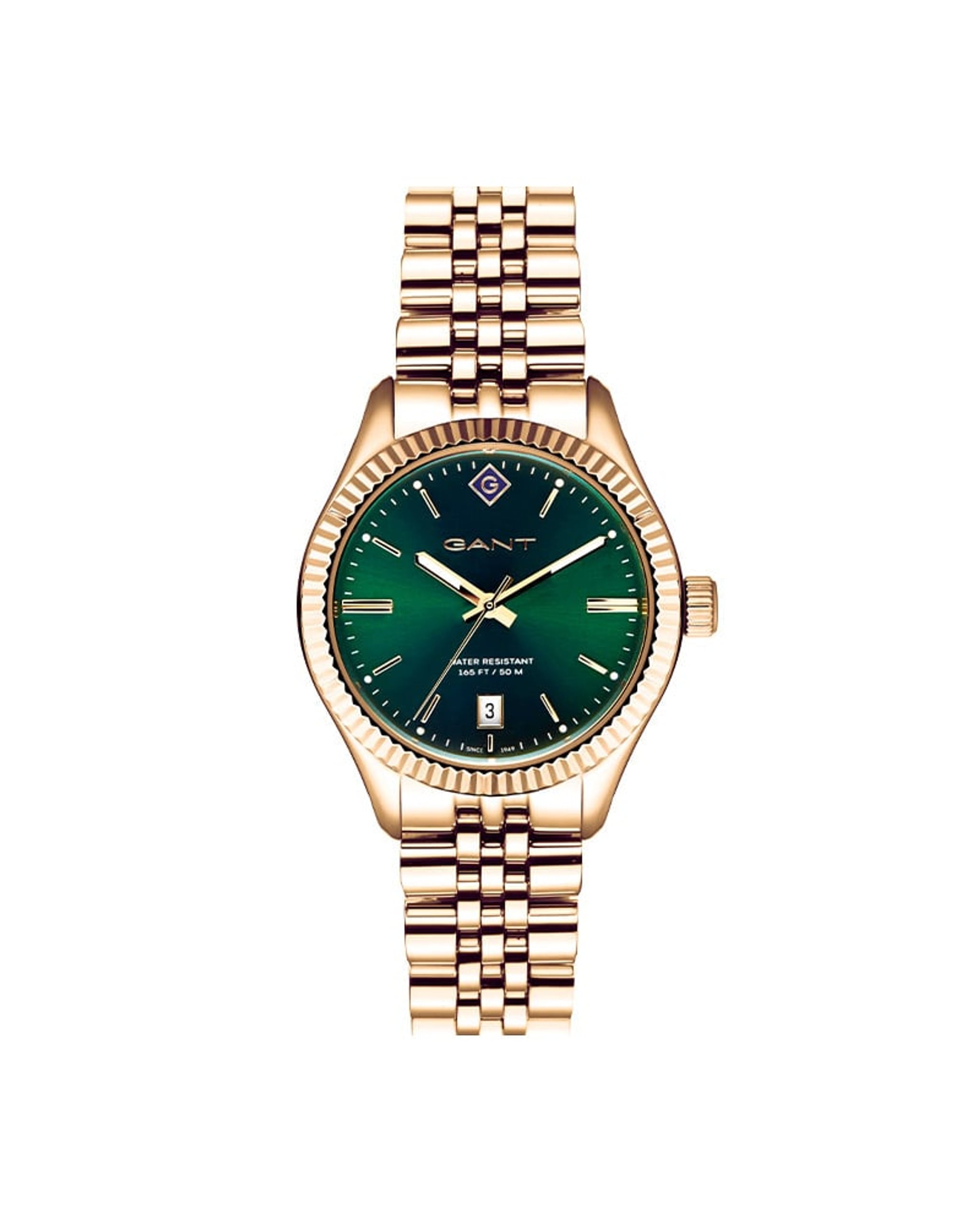 Gant Sussex dameklokke i gullfarget stål (34mm)