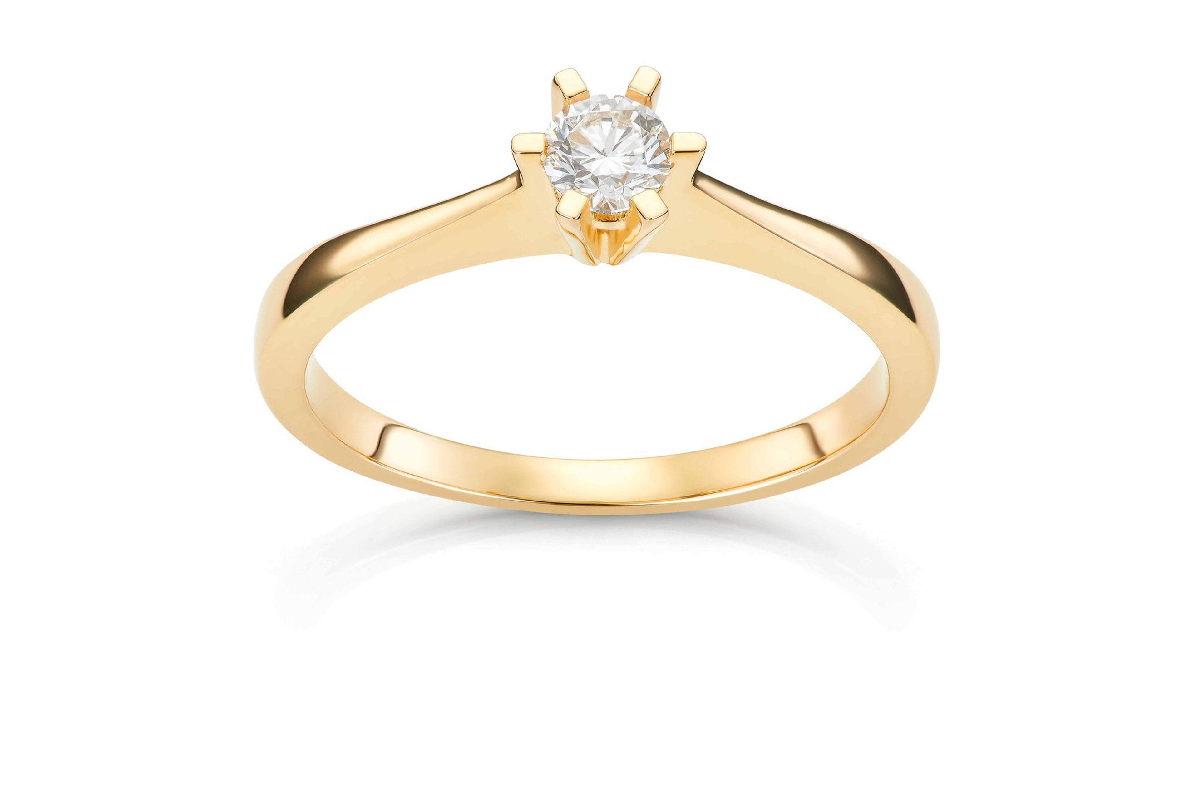 Helene diamantring i 585 gult gull 0,25 ct