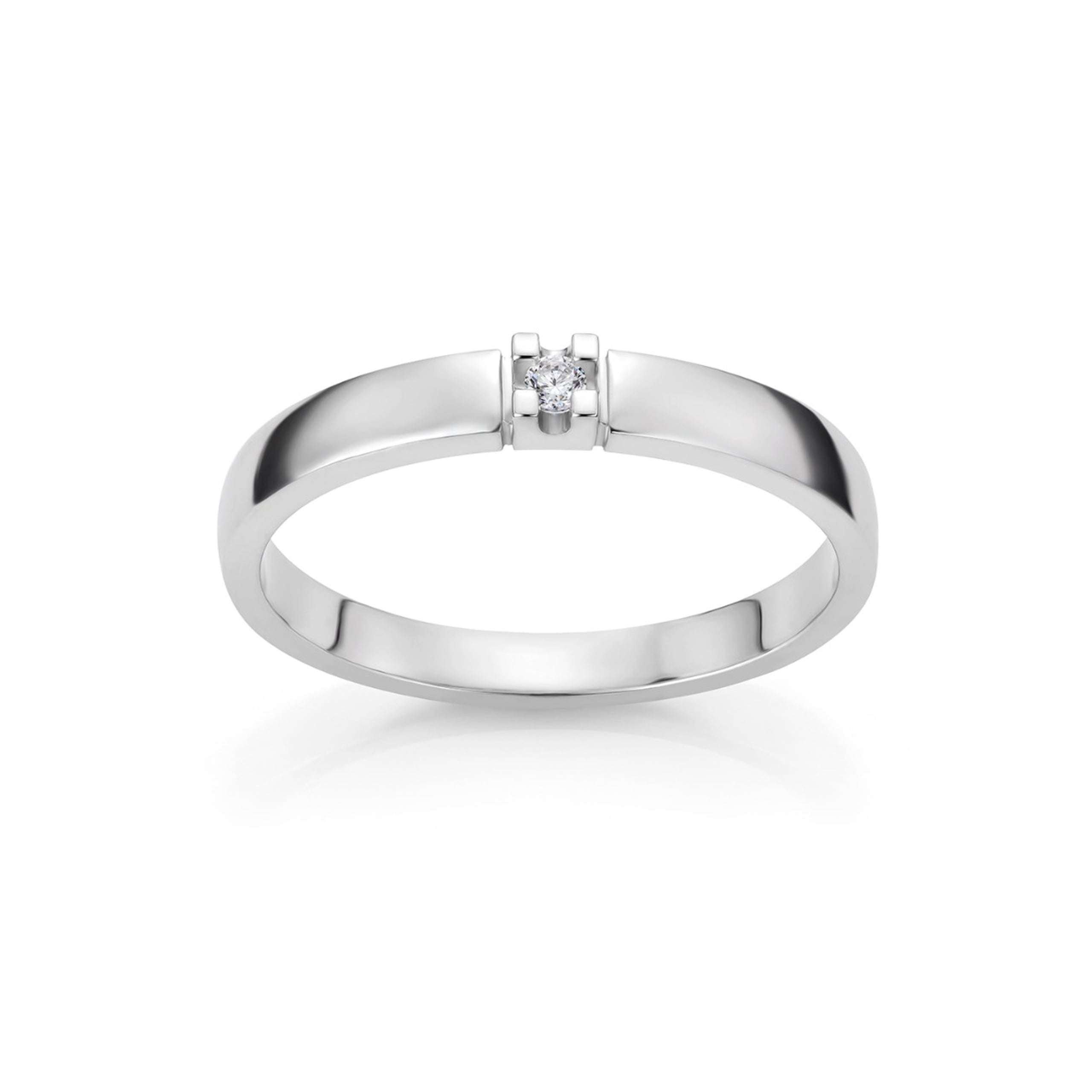 Ingrid alliansering i 585 hvitt gull 0,03 ct