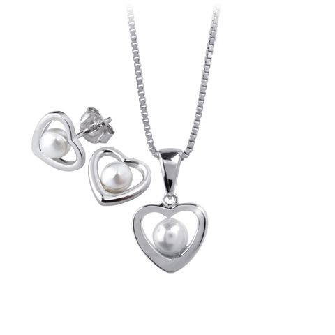 Gavesett Hjerter 925 Sølv