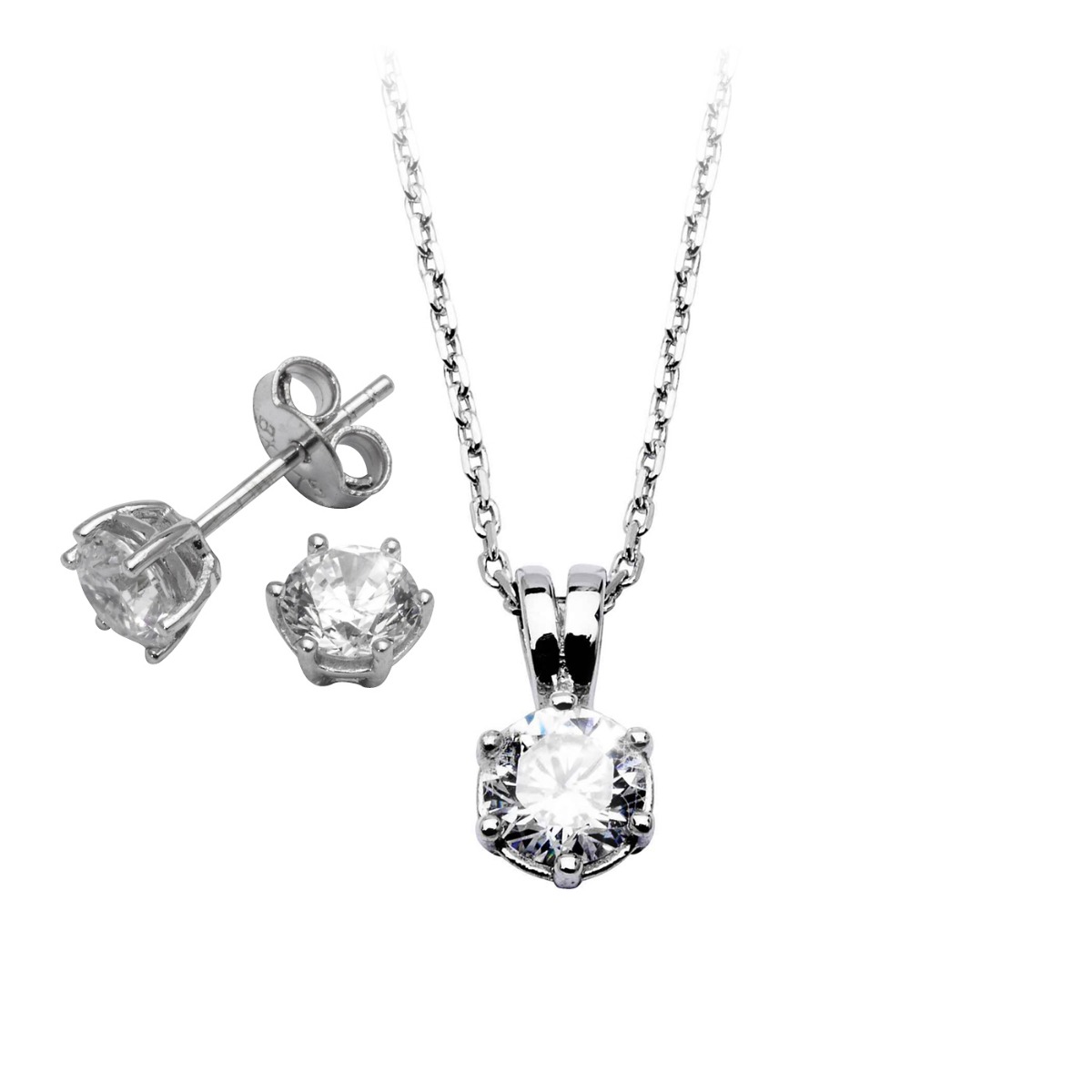 Smykkesett 375 Hvitt Gull