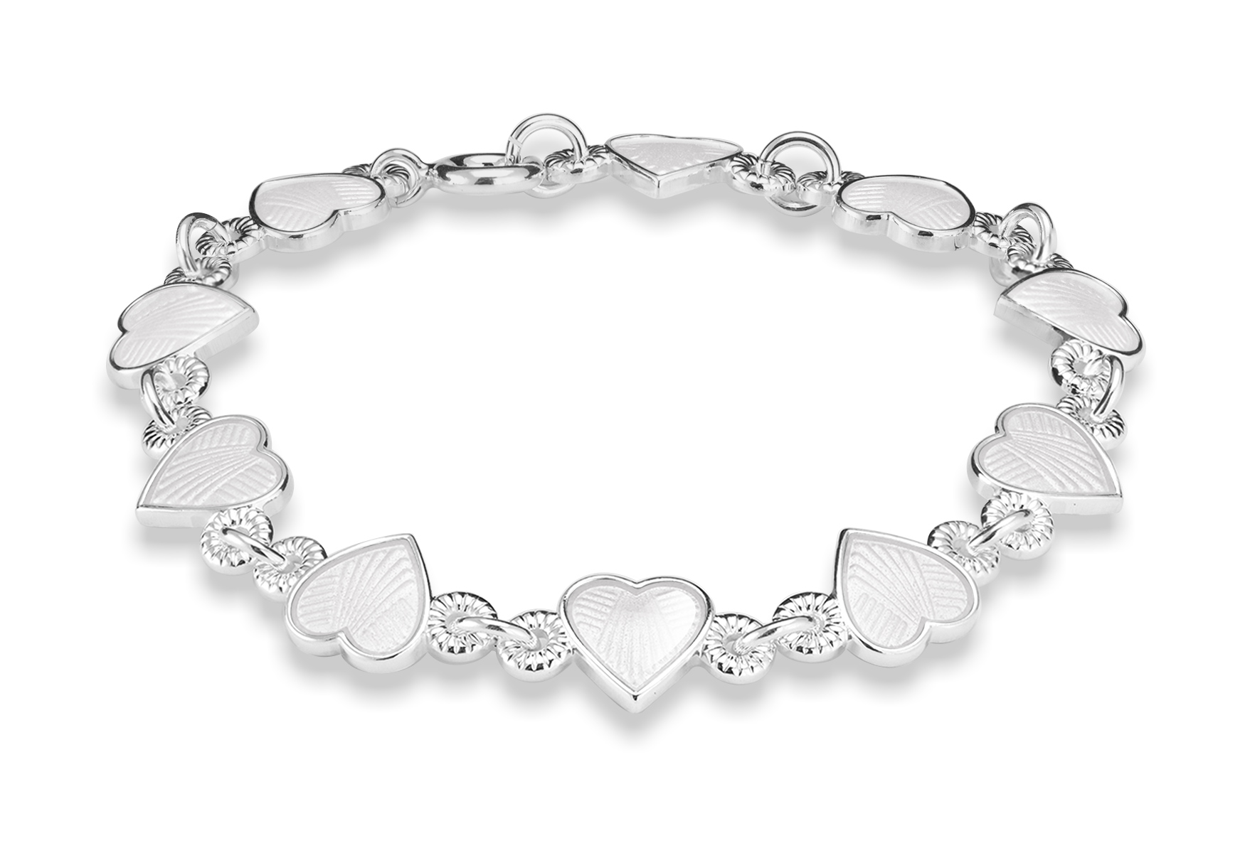 Armbånd Hjerte Emalje Hvit 