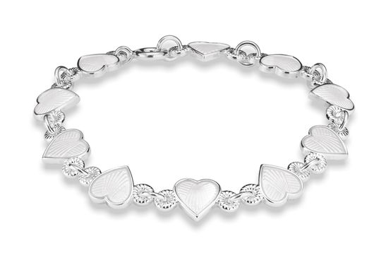 Armbånd Hjerte Emalje Hvit
