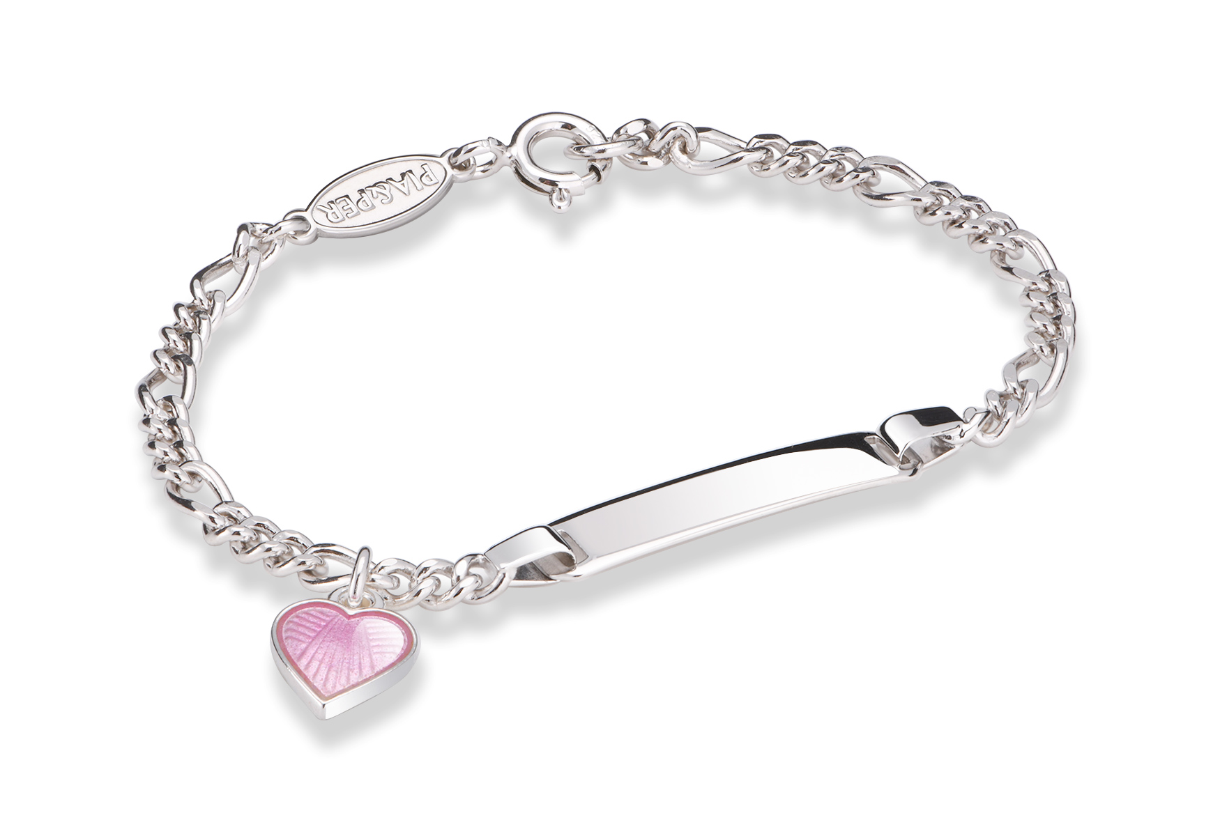 Armbånd Hjerte Charm Emalje Rosa