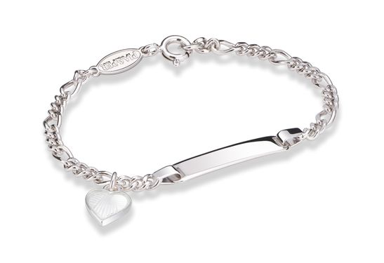 Armbånd Hjerte Charm Emalje Hvit